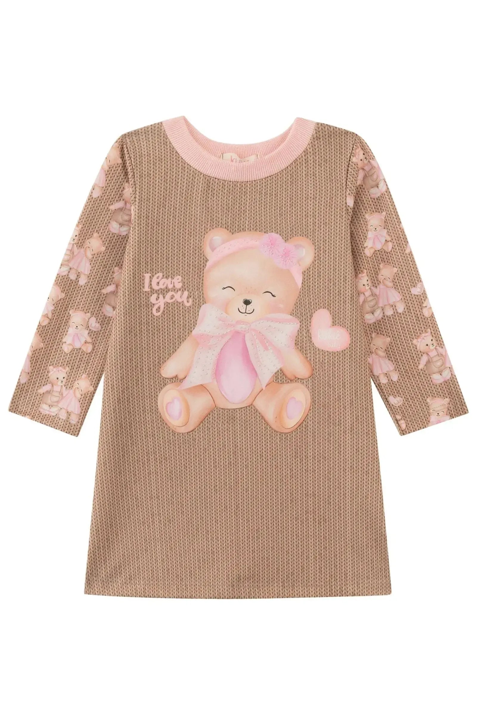 Vestido em Termoskin Peluciado 90887 Kukiê Bebê Menina