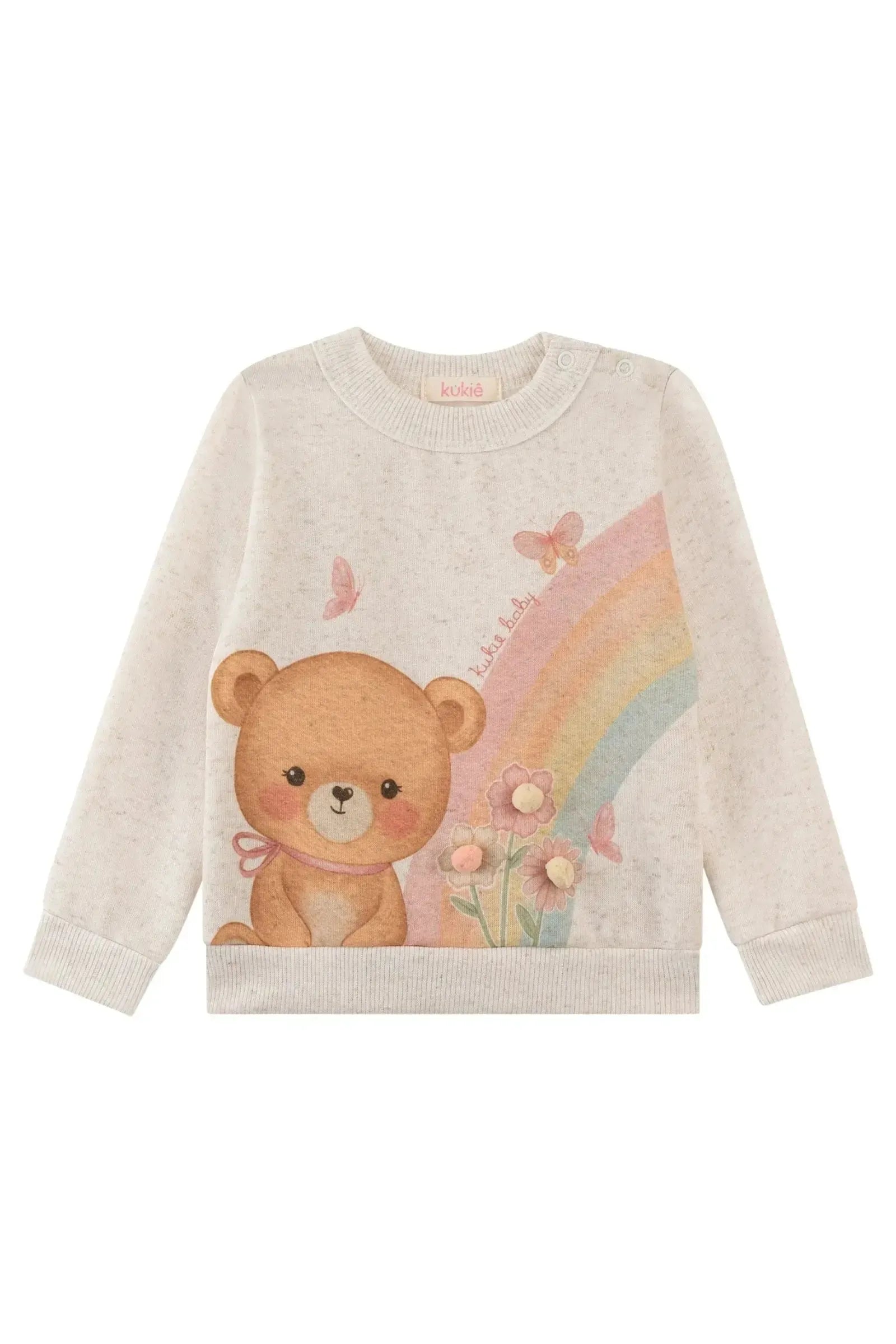 Blusão em Moletom Linho com Pelúcia 90870 Kukiê Bebê Menina