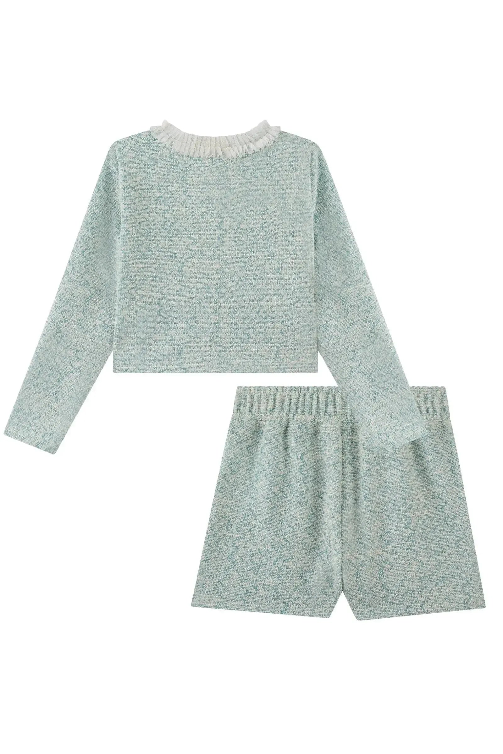 Conjunto de Casaqueto e Short Saia em Tweed Comfy 90922 Kukiê Infantil Menina