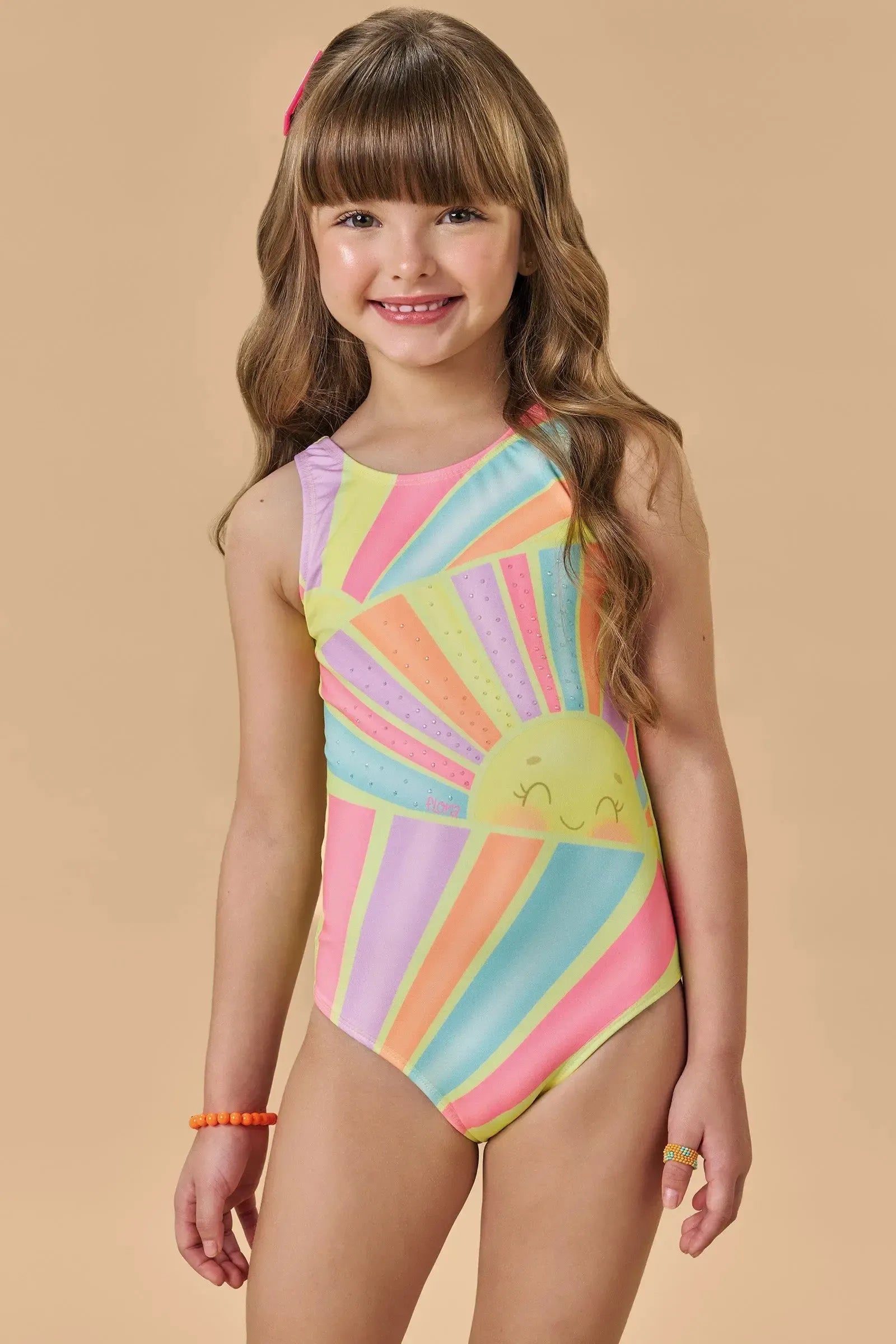 Maiô em Malha UV Dry com Proteção UV 50+ 87458 Infanti Infantil Menina