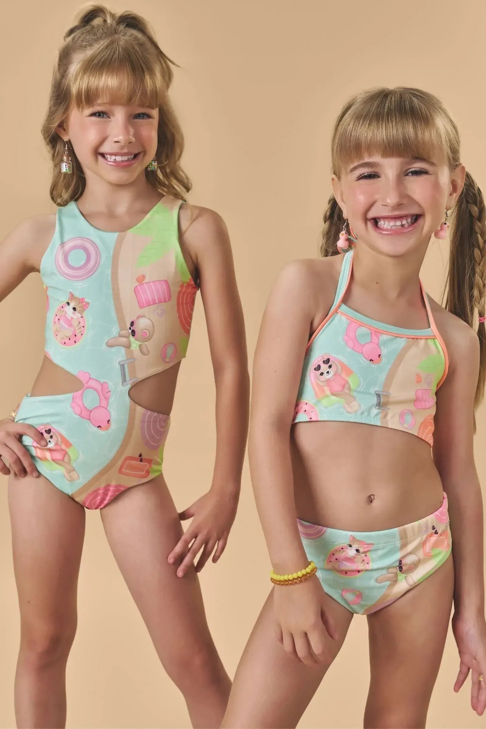 Maiô Reversível em Malha UV Dry com Proteção UV 50+ 87785 Infanti Infantil Menina