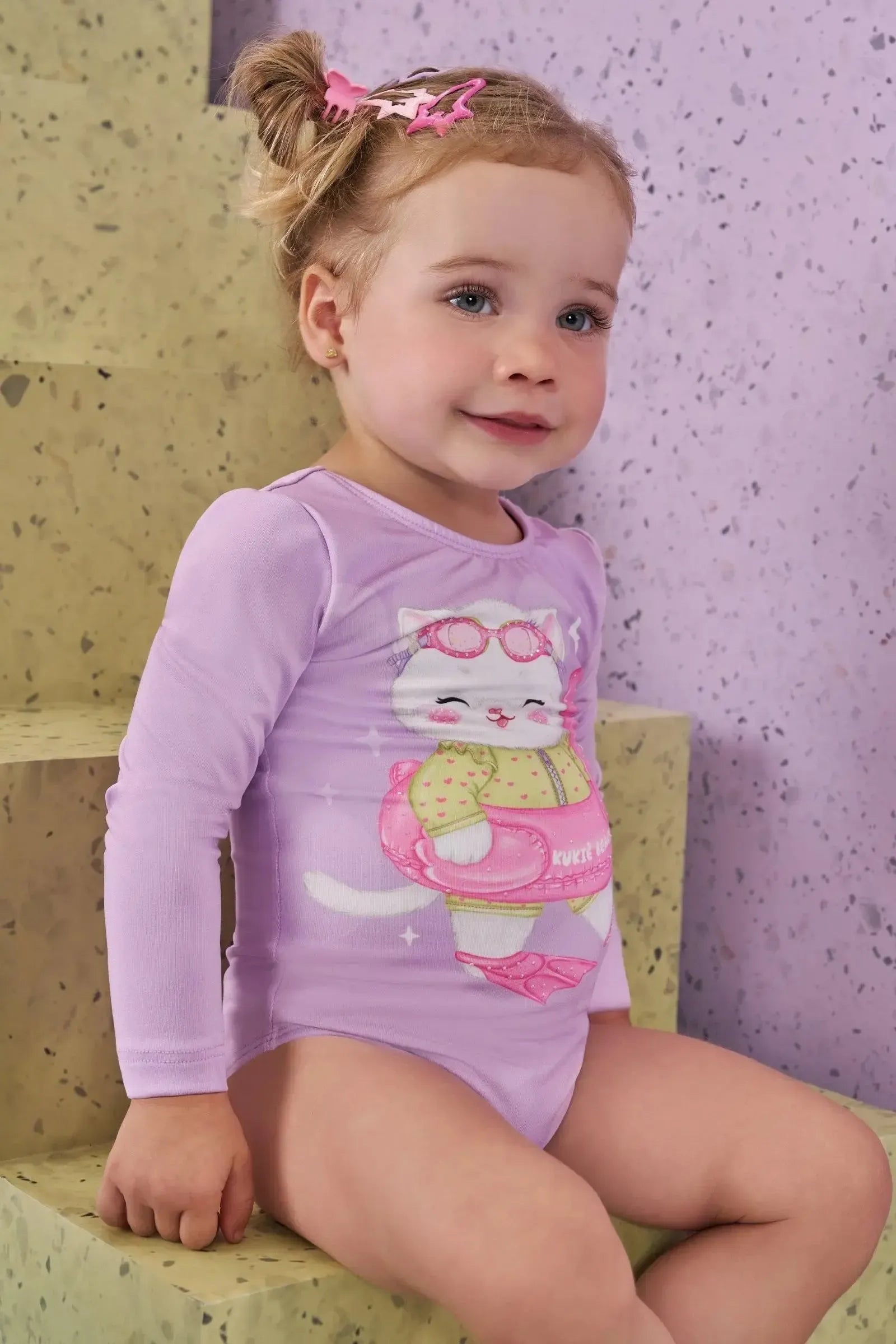 Maiô em Malha com Proteção UV50+ 88931 Kukiê Bebê Menina