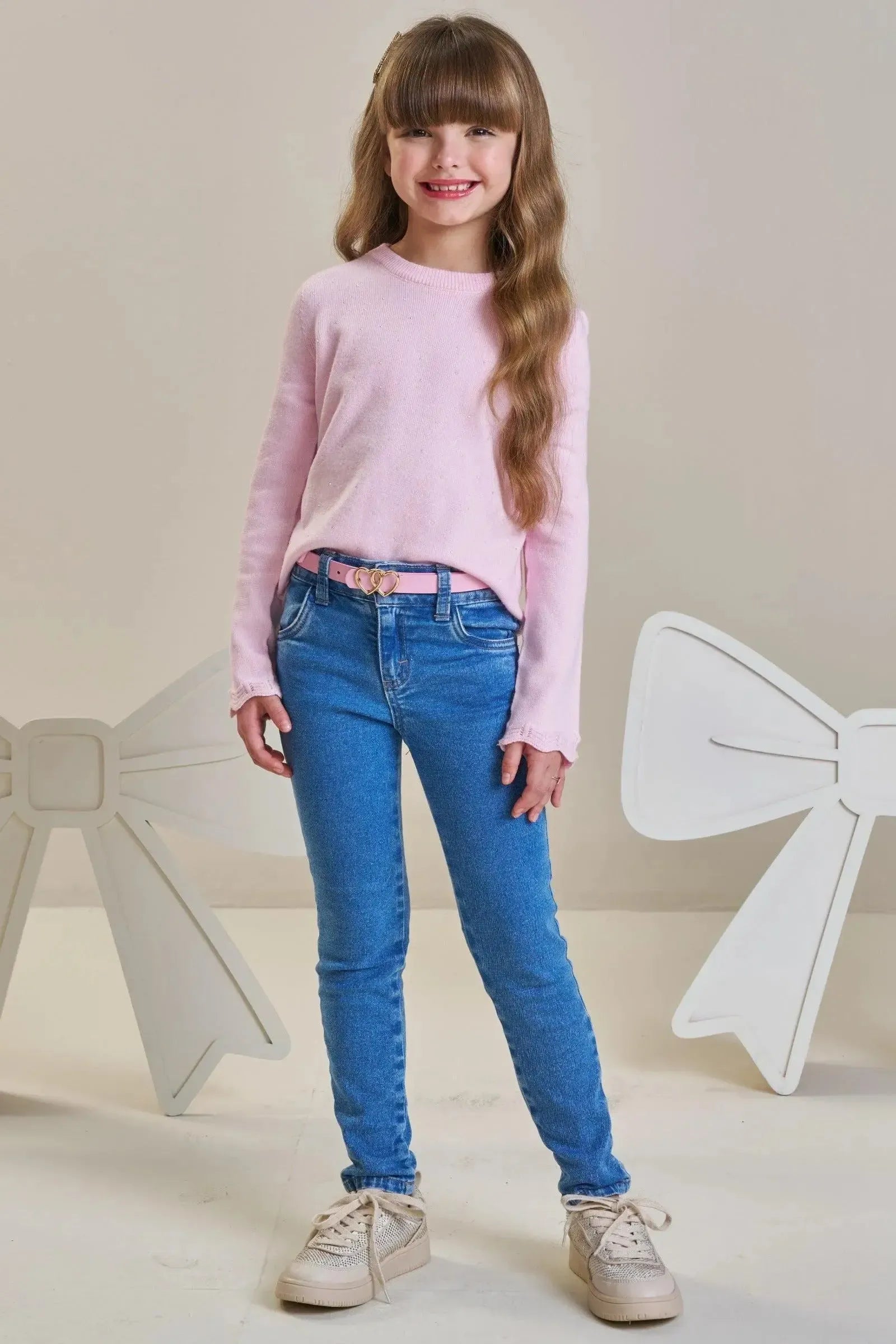 Cinto em PU com Fivela Dourada 89076 Infanti Infantil Menina
