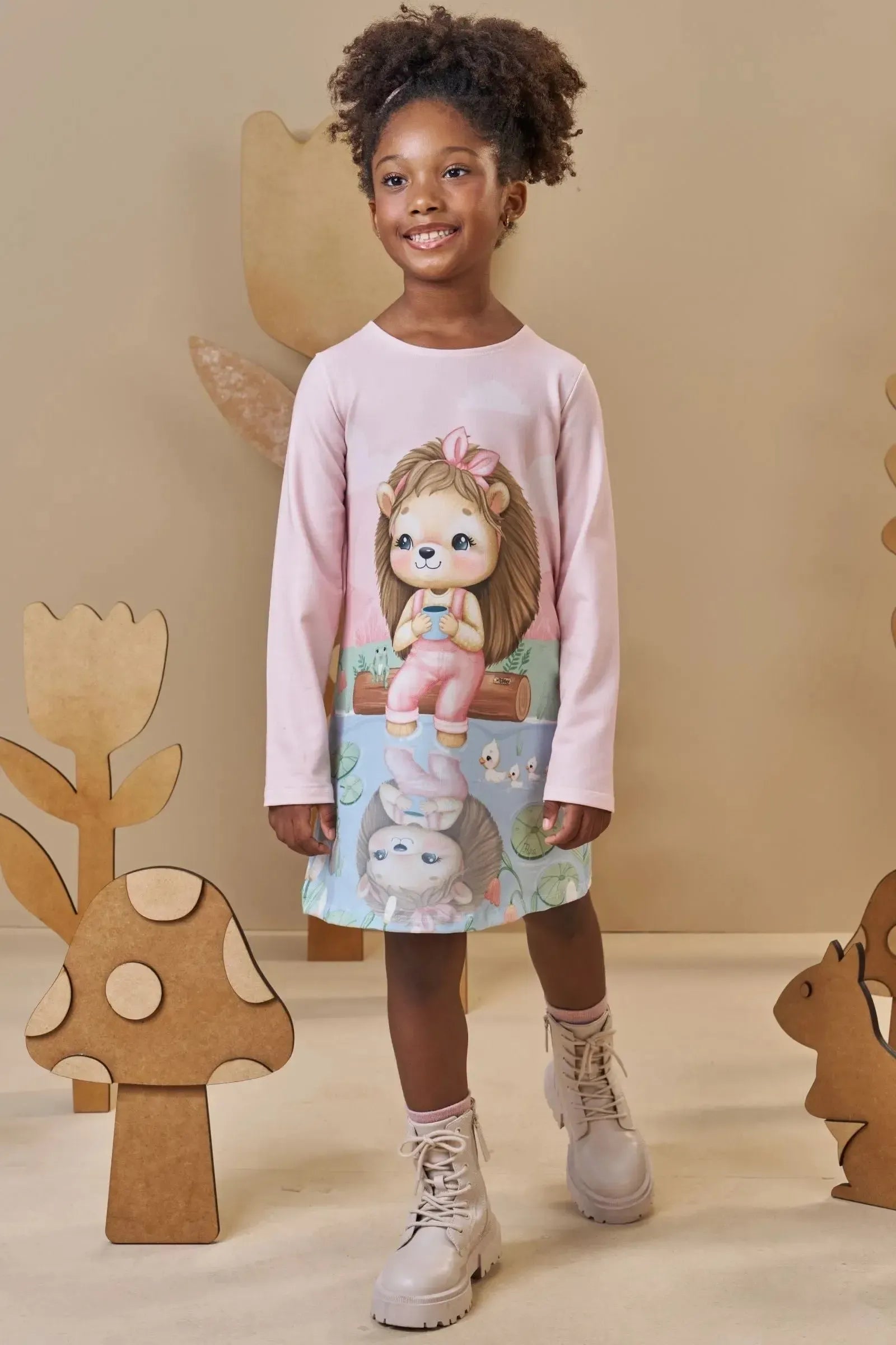 Vestido em Molecotton 89158 Infanti Infantil Menina