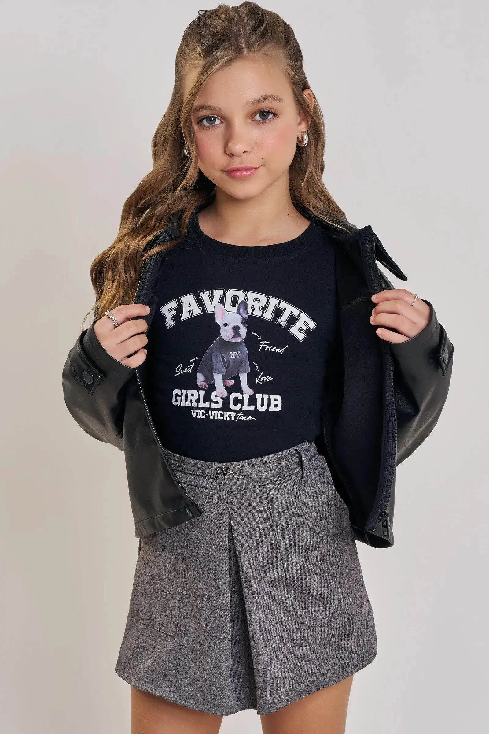 Camiseta Boxy Over em Meia Malha 89177 Vic&Vicky Teen Menina