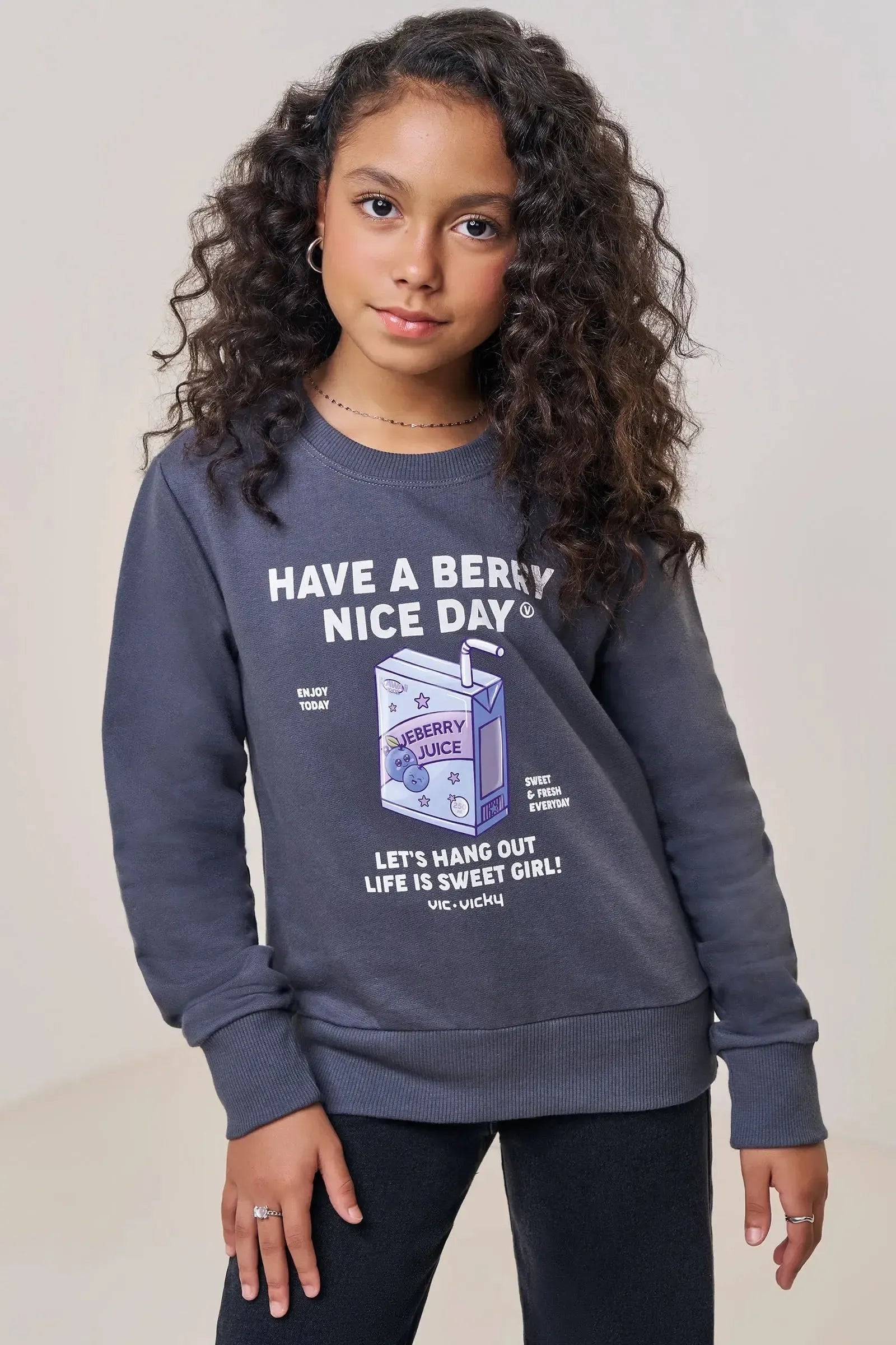 Blusão em Moletom sem Pelúcia 89189 Vic&Vicky Teen Menina