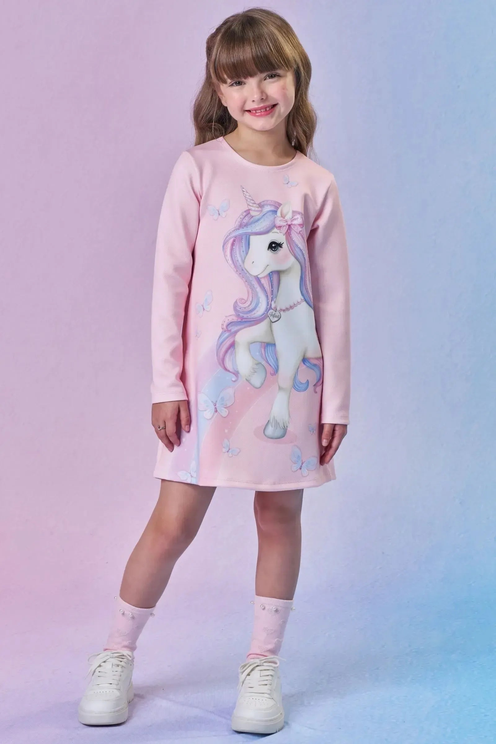 Vestido em Fly Tech 89215 Infanti Infantil Menina