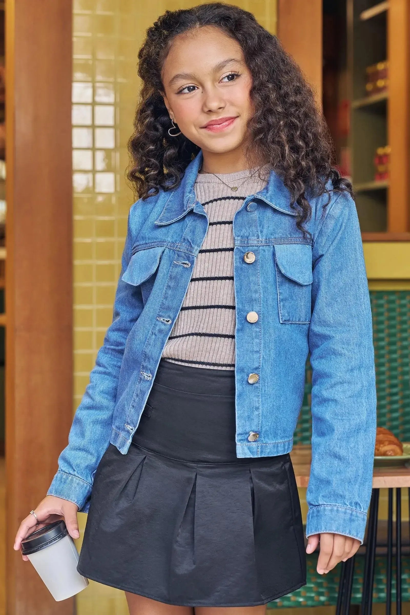 Saia em Alfaiataria com Shorts Embutido 90185 Vic&Vicky Teen Menina