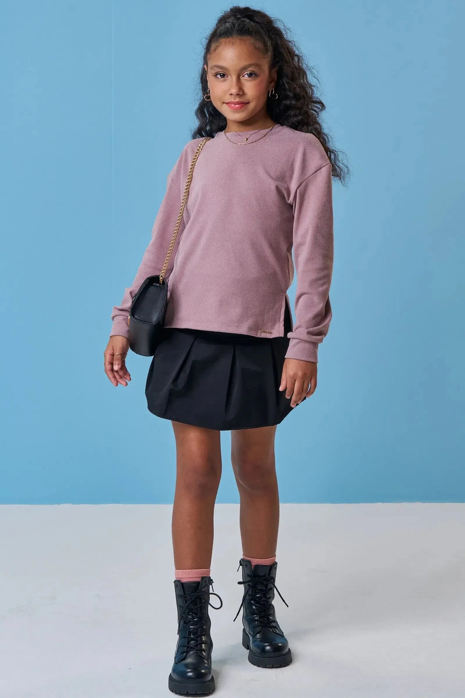 Saia em Alfaiataria com Shorts Embutido 90185 Vic&Vicky Teen Menina