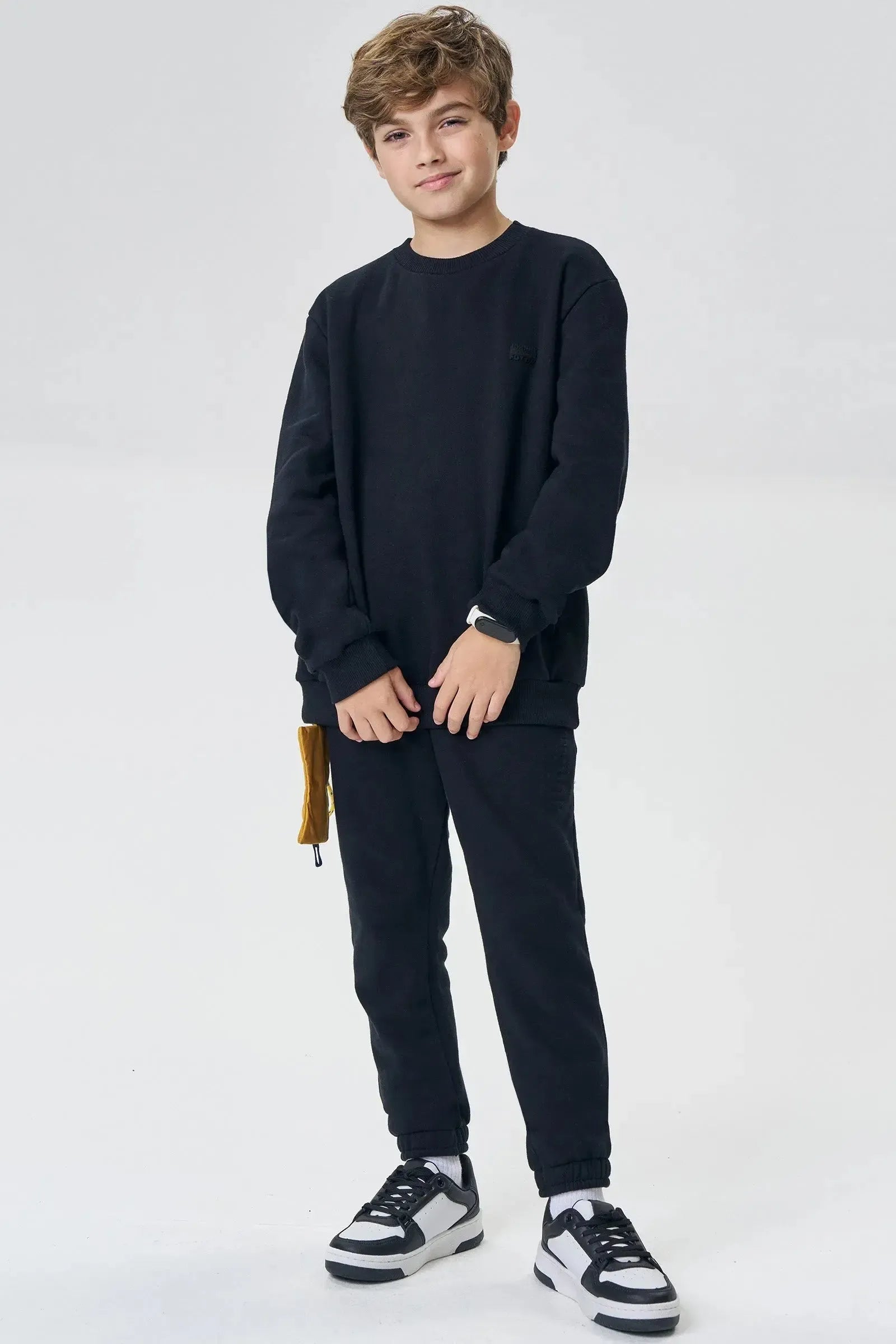 Conjunto de Blusão e Calça Jogger em Moletom com Pelúcia 90464 Johnny Fox Teen Menino