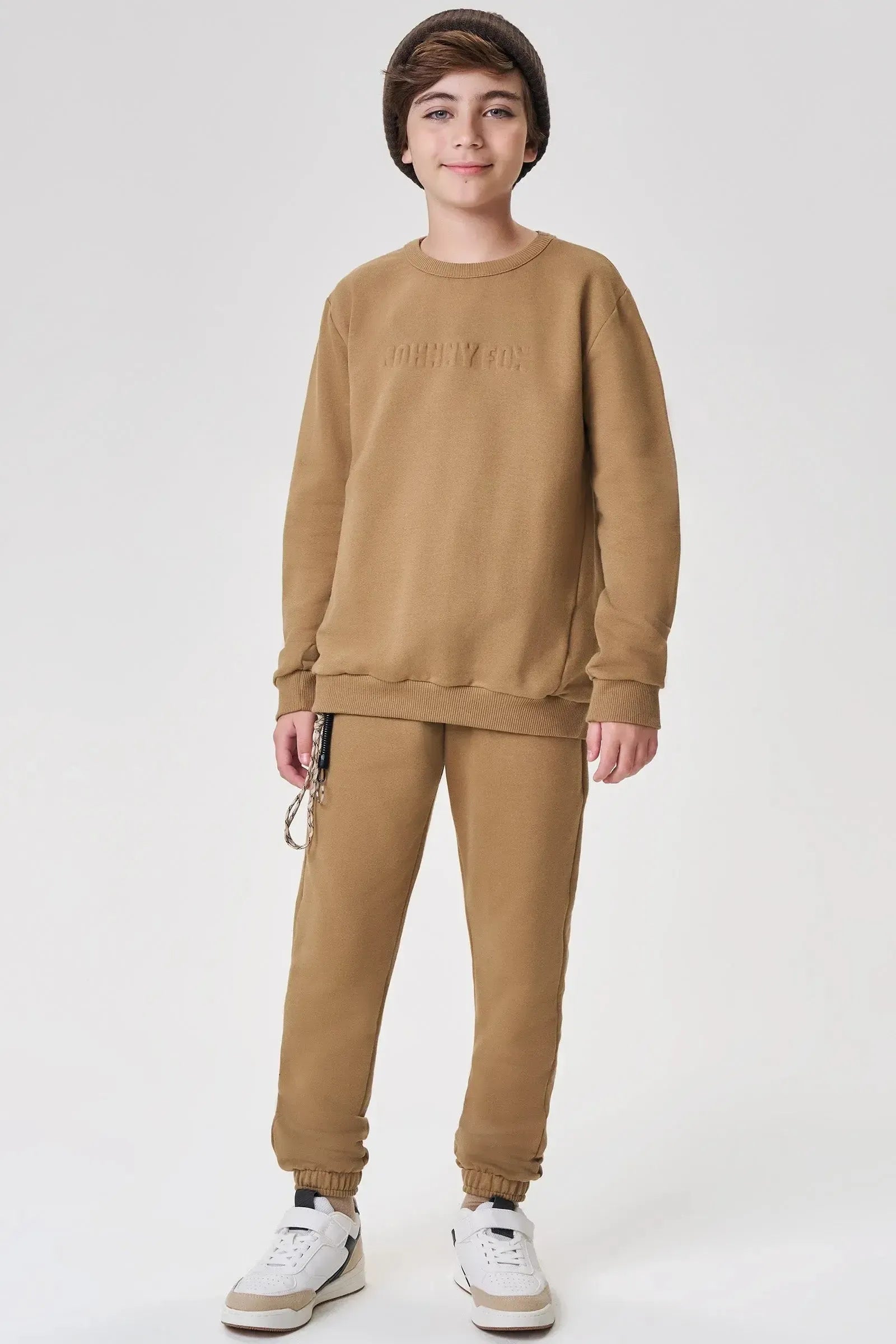 Conjunto de Blusão e Calça Jogger em Moletom sem Pelúcia 90467 Johnny Fox Teen Menino