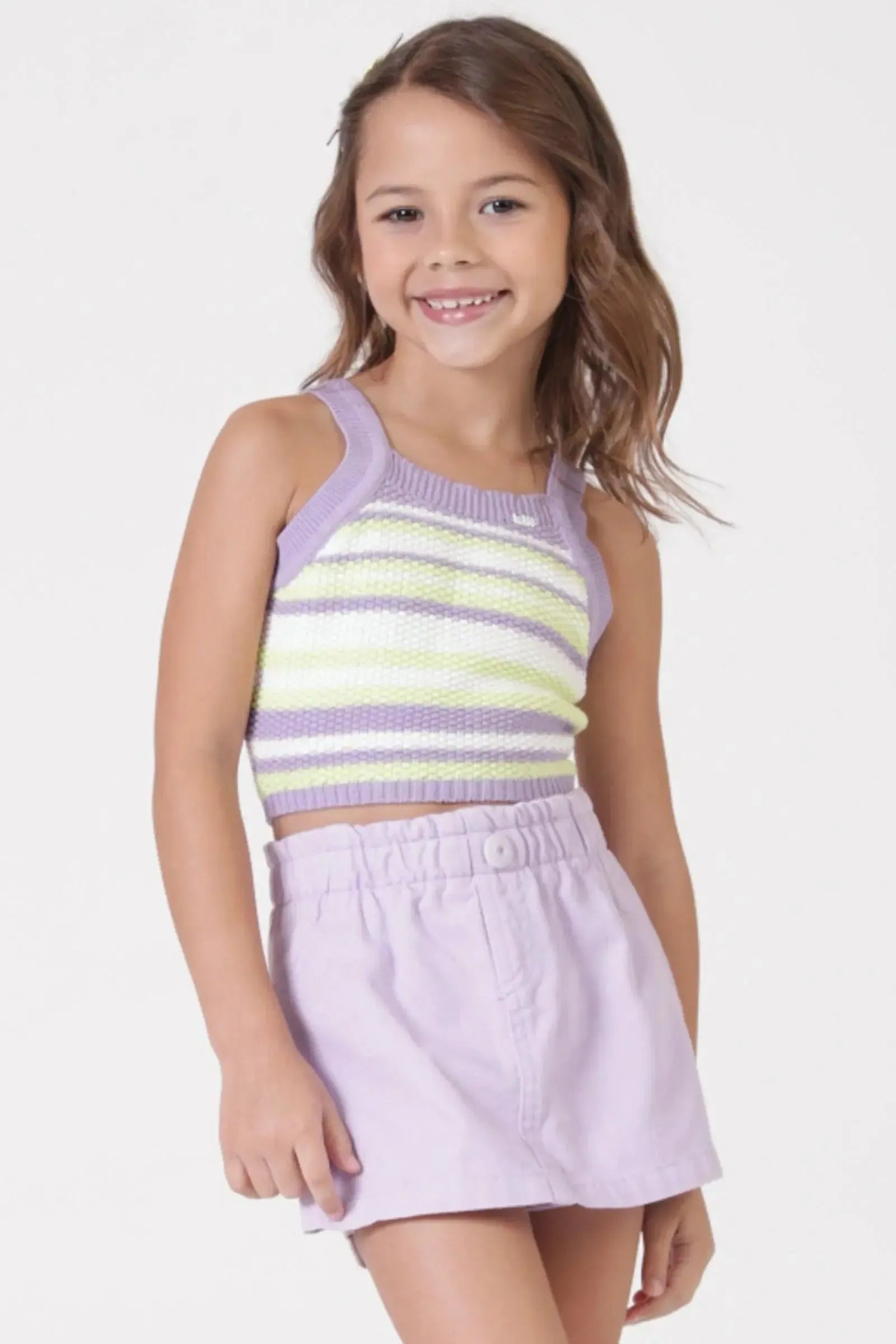 Blusa Cropped em Tricot 100% Algodão 90558 Kukiê Infantil Menina