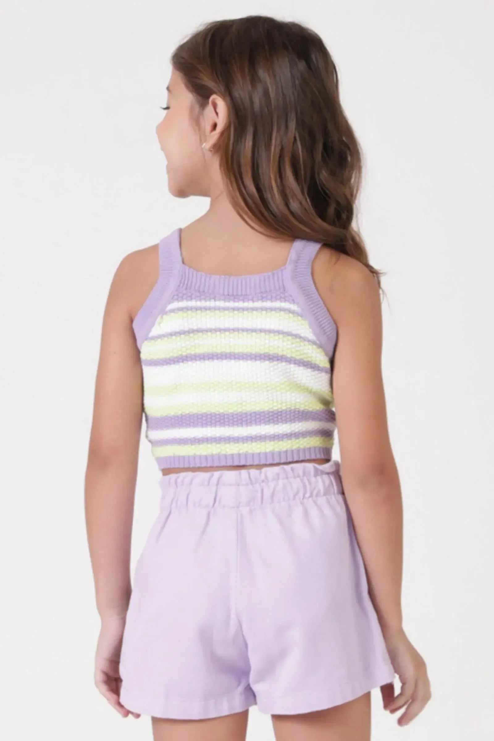 Blusa Cropped em Tricot 100% Algodão 90558 Kukiê Infantil Menina