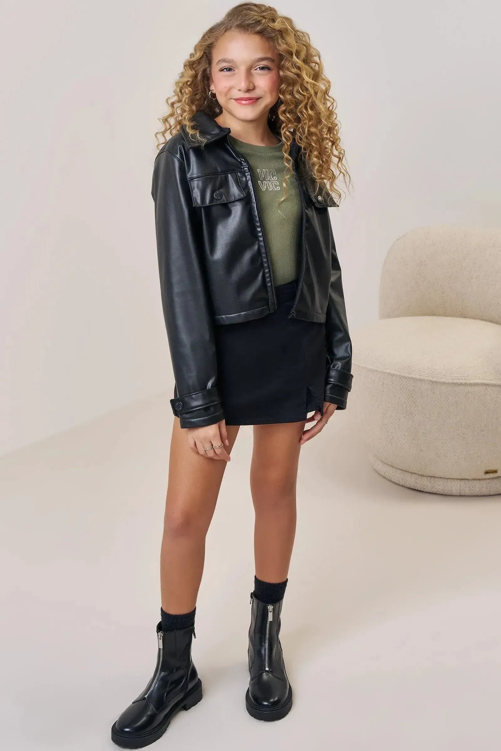 Short Saia em Sarja com Elastano 90864 Vic&Vicky Teen Menina