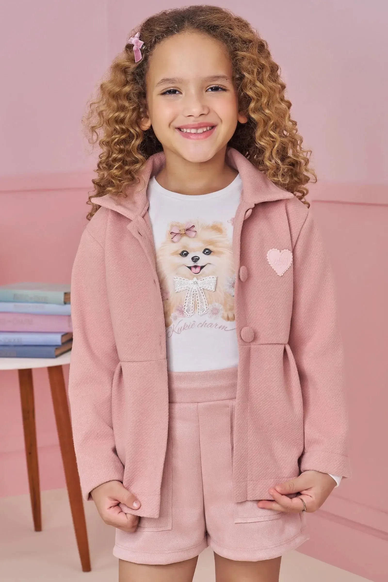 Sobretudo em Lã Batida 90915 Kukiê Infantil Menina