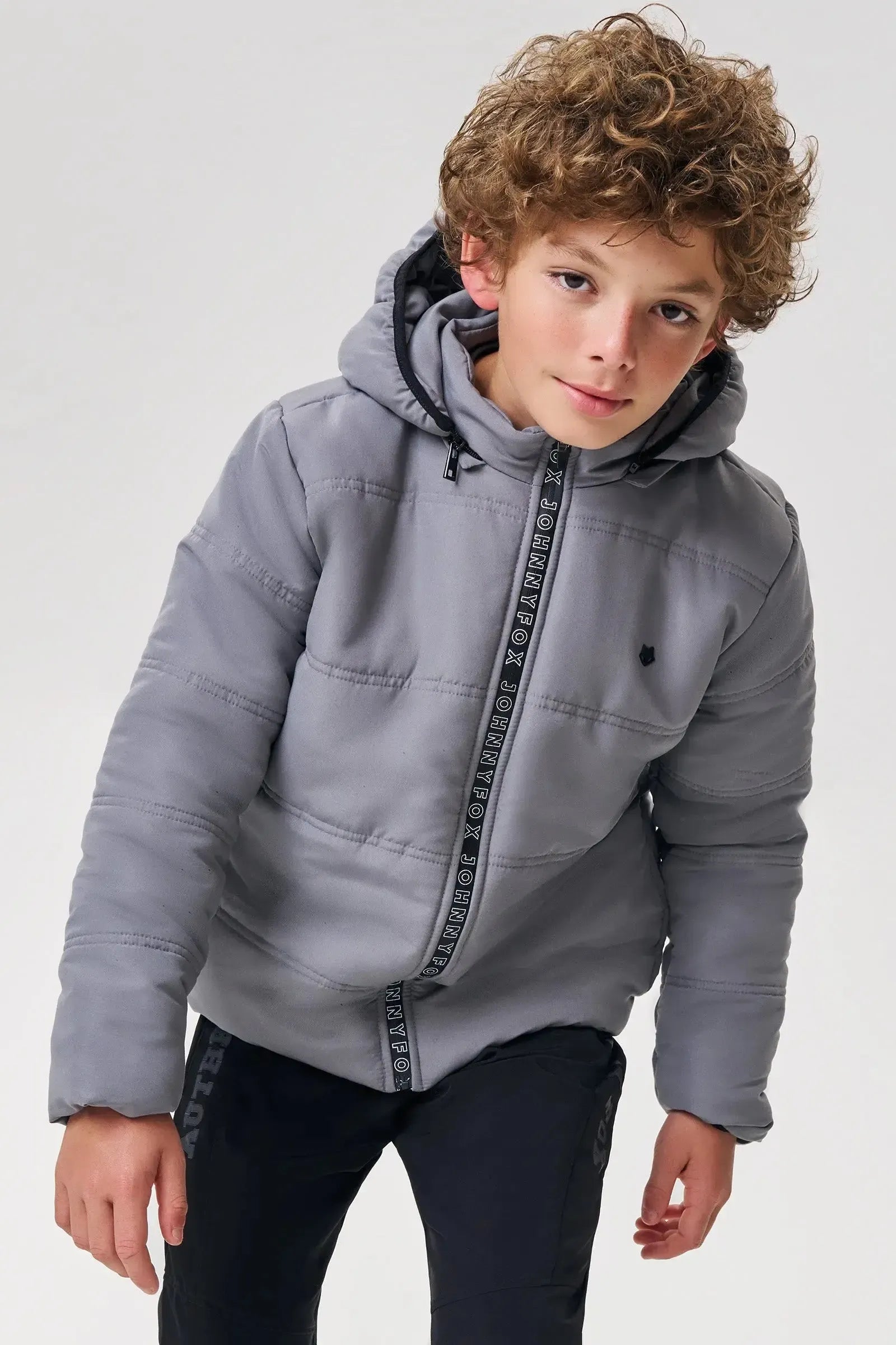 Jaqueta Puffer com Capuz Removível em Nylon Bora 90958 Johnny Fox Teen Menino