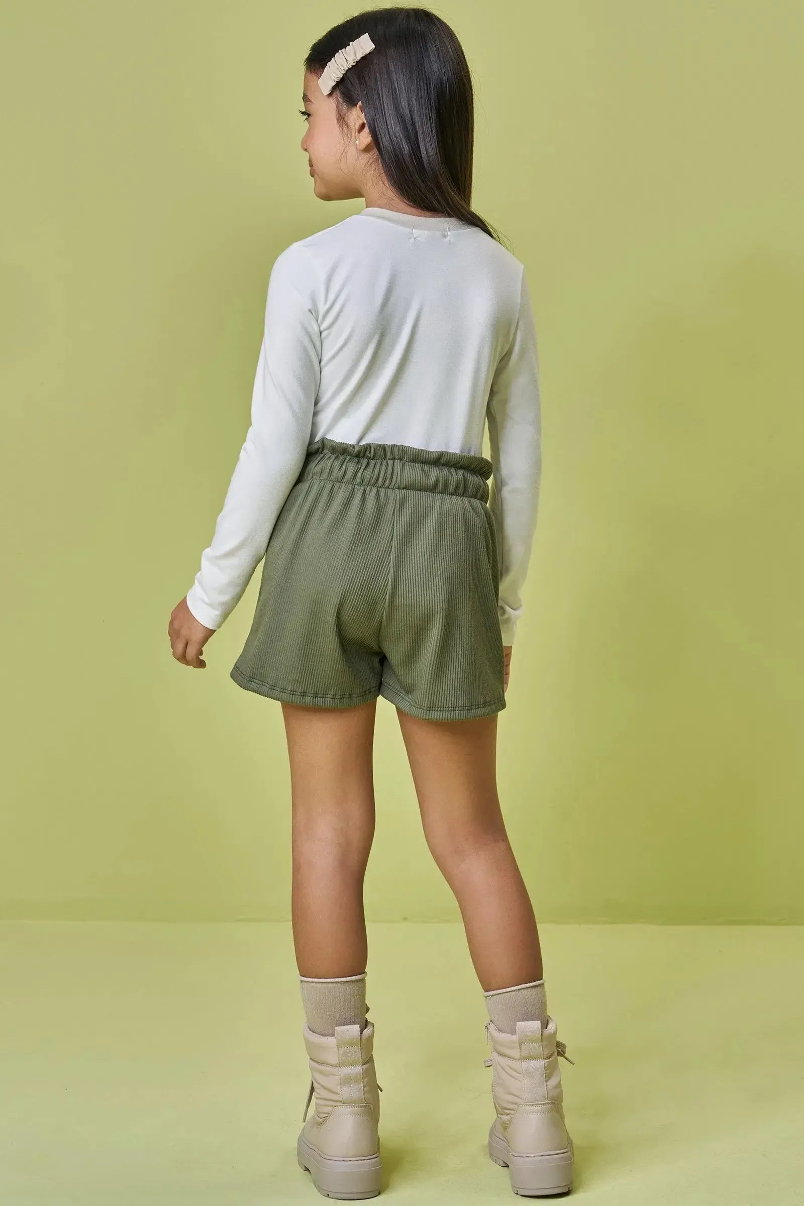 Conjunto de Blusa em Malha Power e Shorts em Soft Line 91679 Kukiê Infantil Menina
