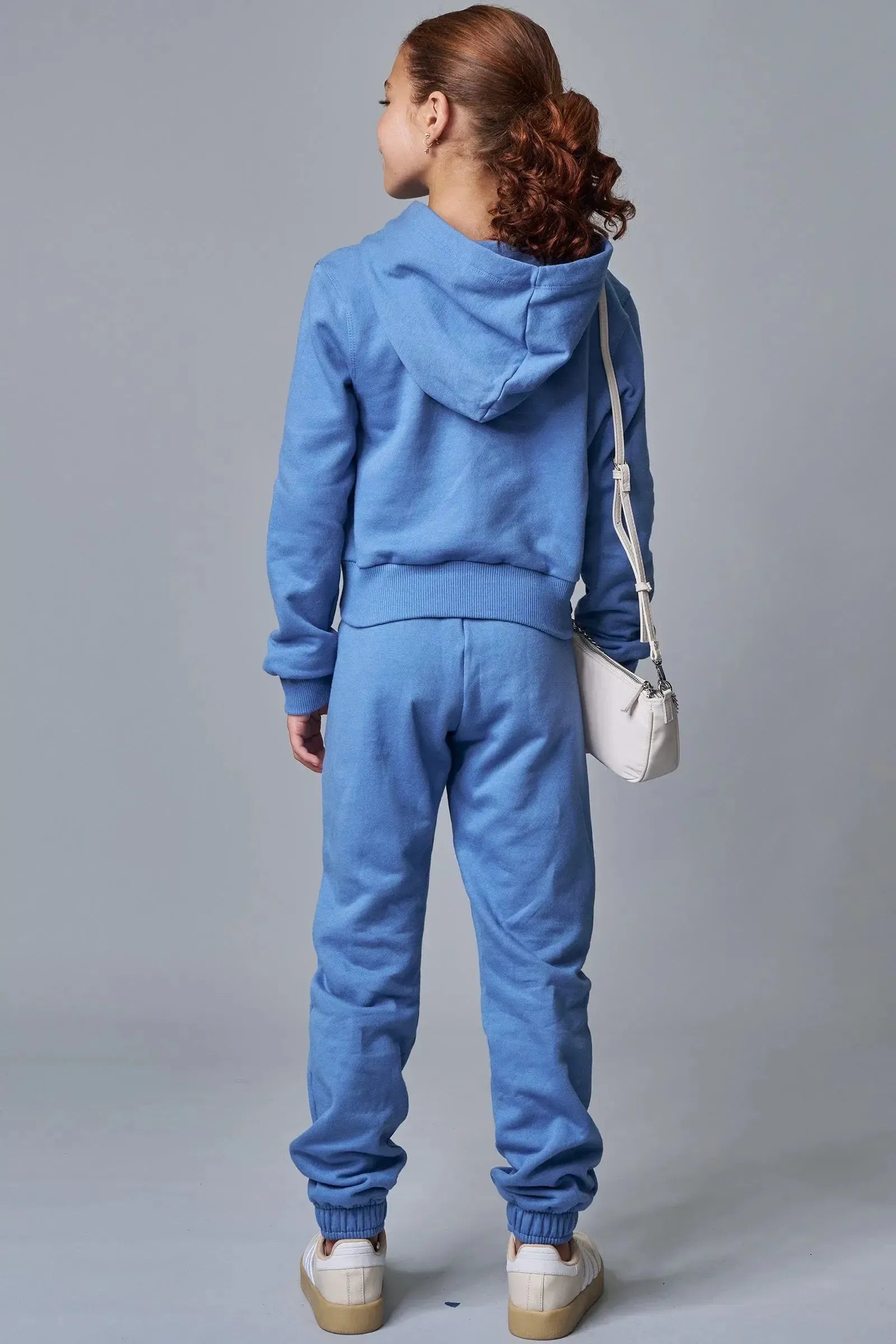 Conjunto de Blusão Boxy com Capuz e Calça Jogger em Moletom com Pelúcia 91712 Lilimoon Teen Menina