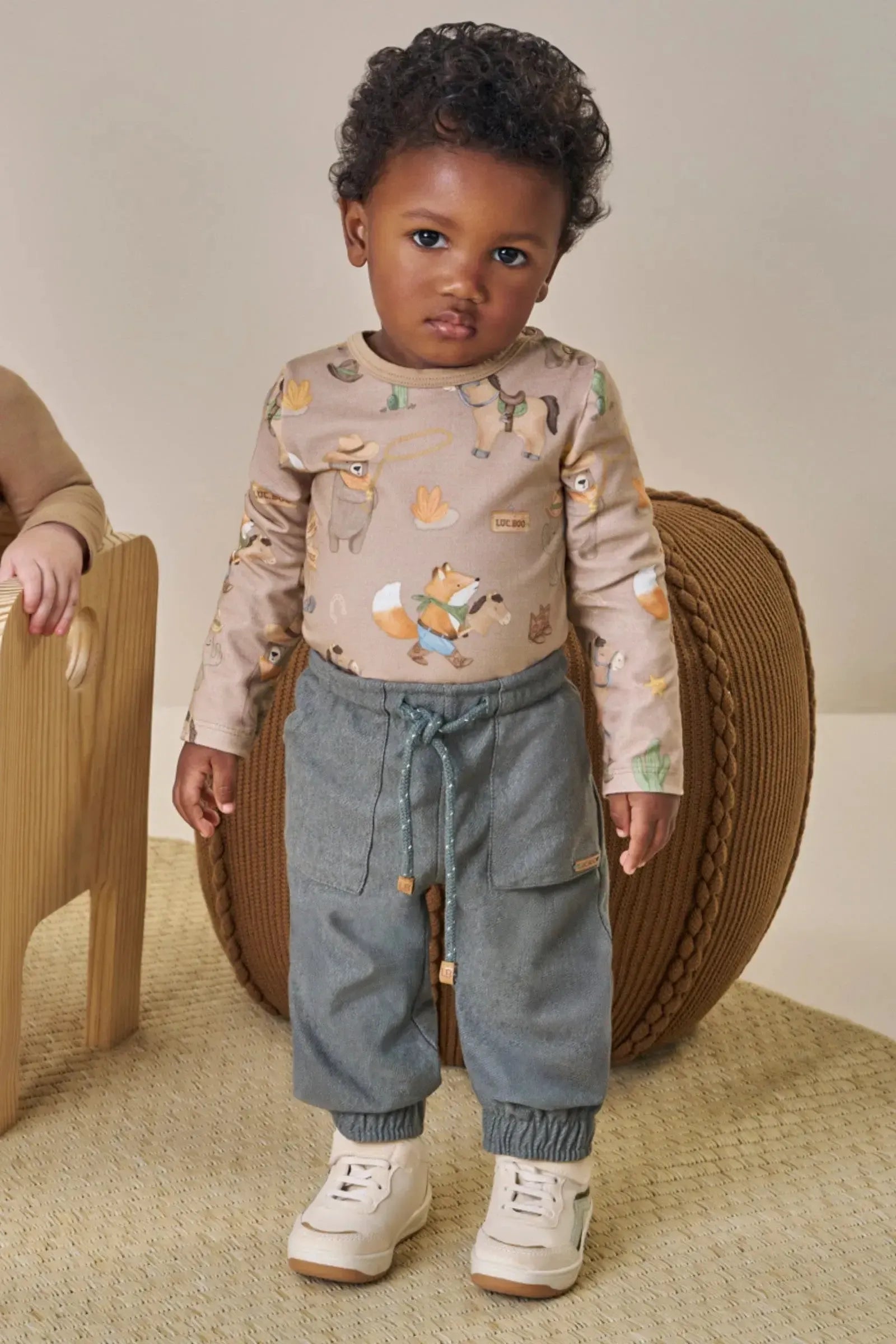 Calça Jogger em Cotton Jeans com Elastano 91743 LucBoo Bebê Menino