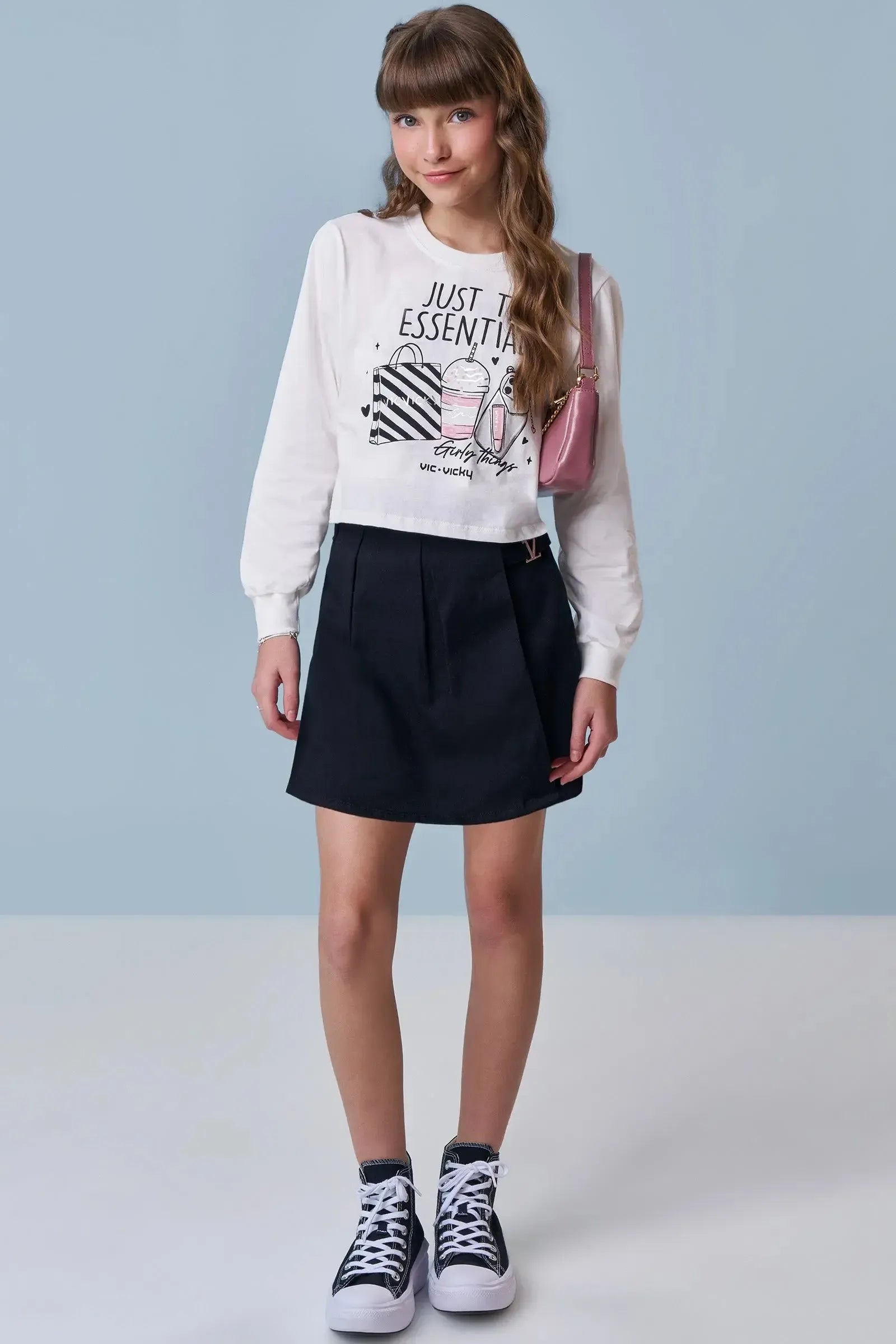 Short Saia em Sarja Strech 92209 Vic&Vicky Teen Menina