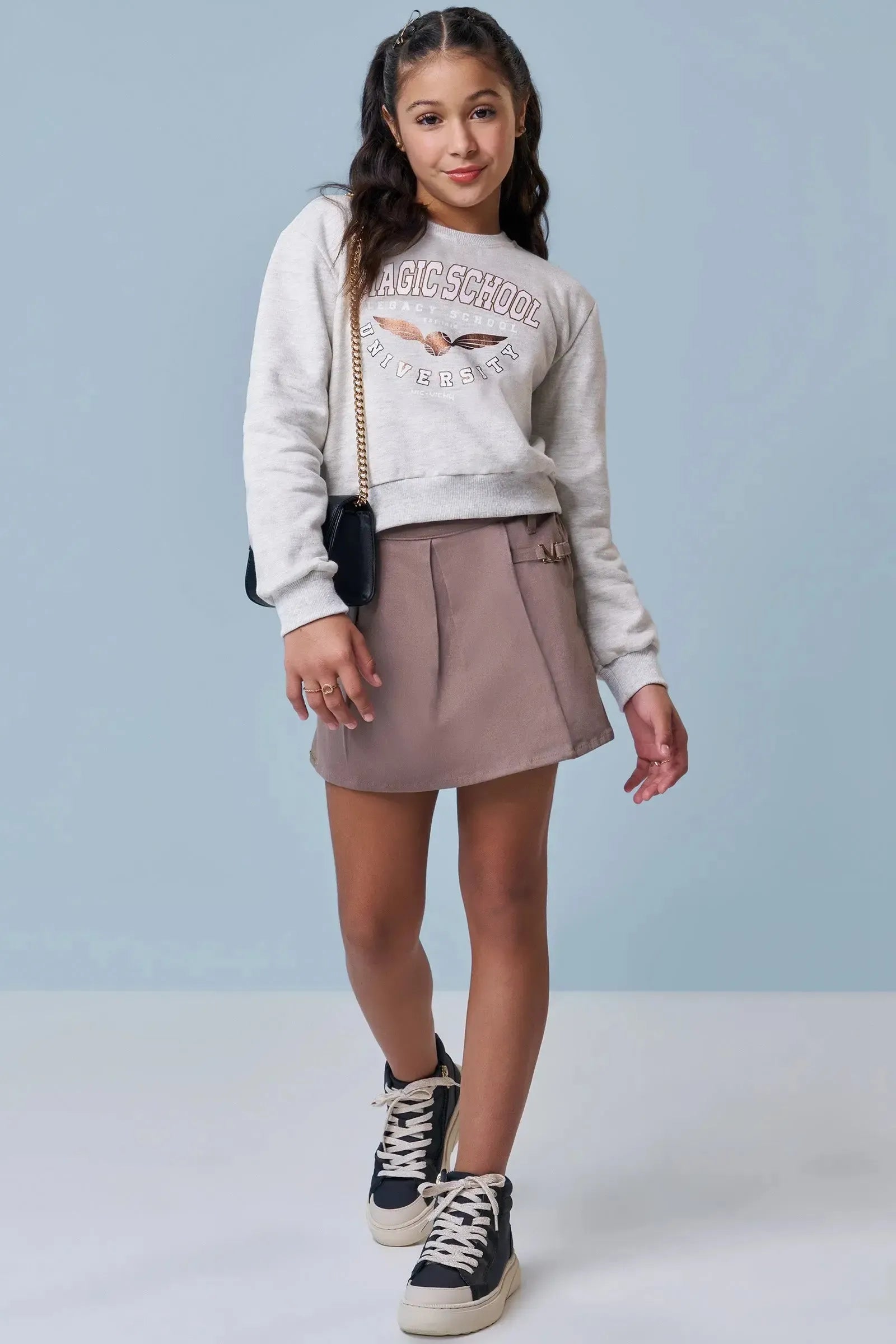 Short Saia em Sarja Strech 92209 Vic&Vicky Teen Menina