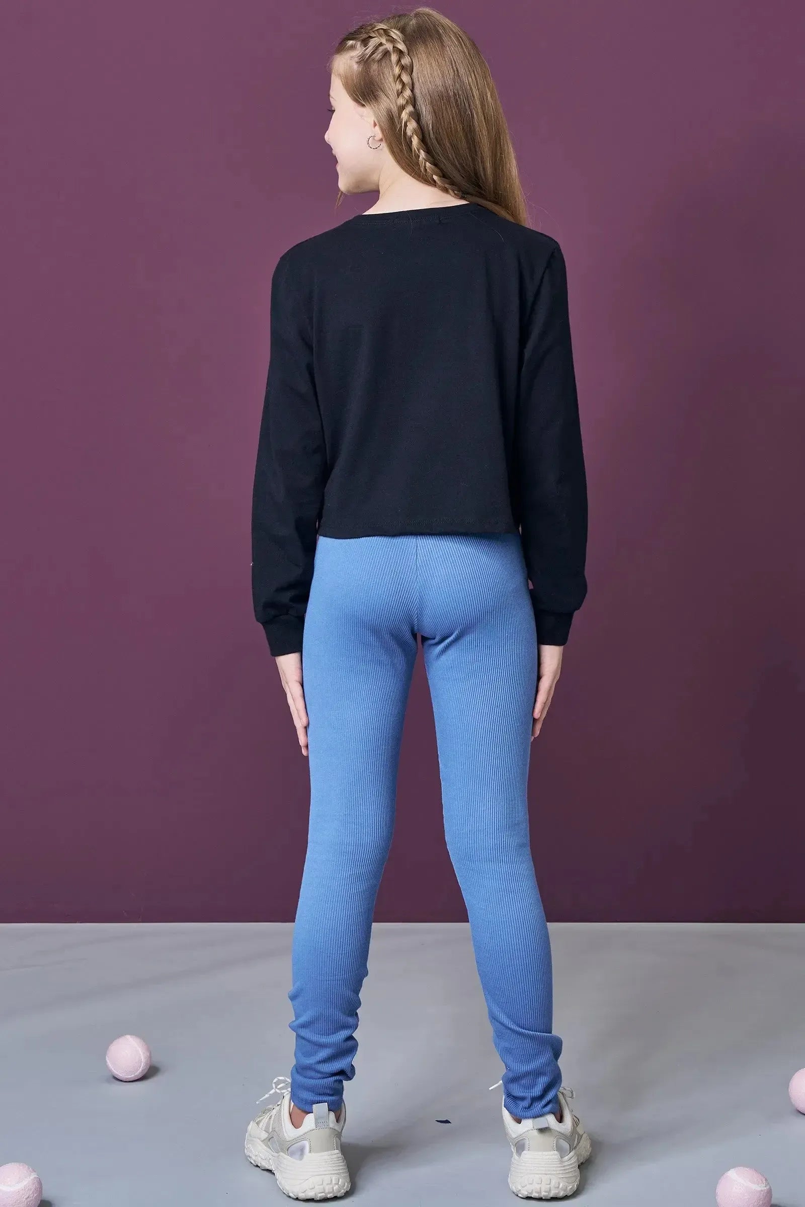 Conjunto de Blusa Boxy Over em Meia Malha e Calça Legging em Soft Line 92280 Lilimoon Teen Menina