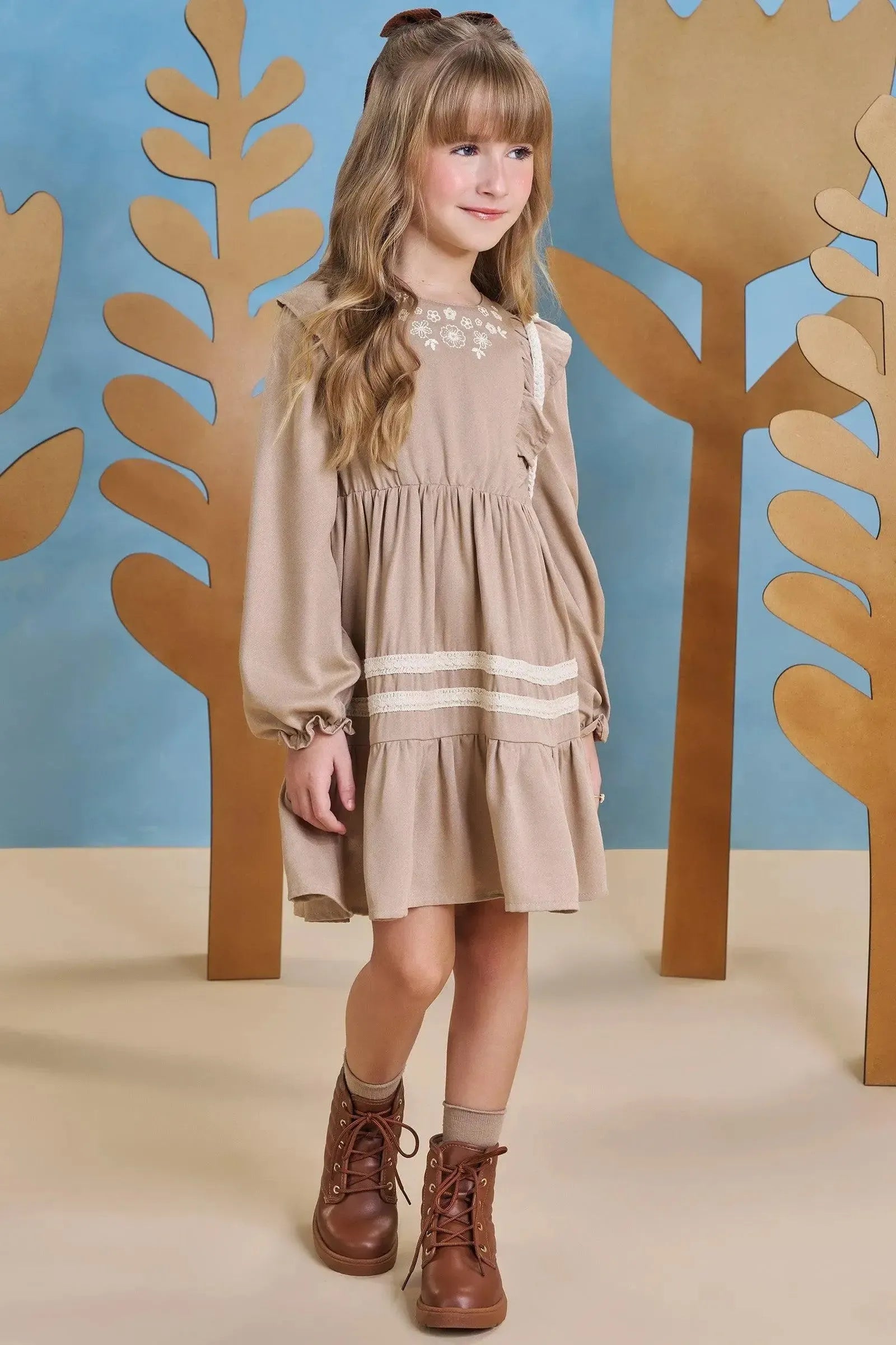 Vestido em Viscose 92420 Infanti Infantil Menina