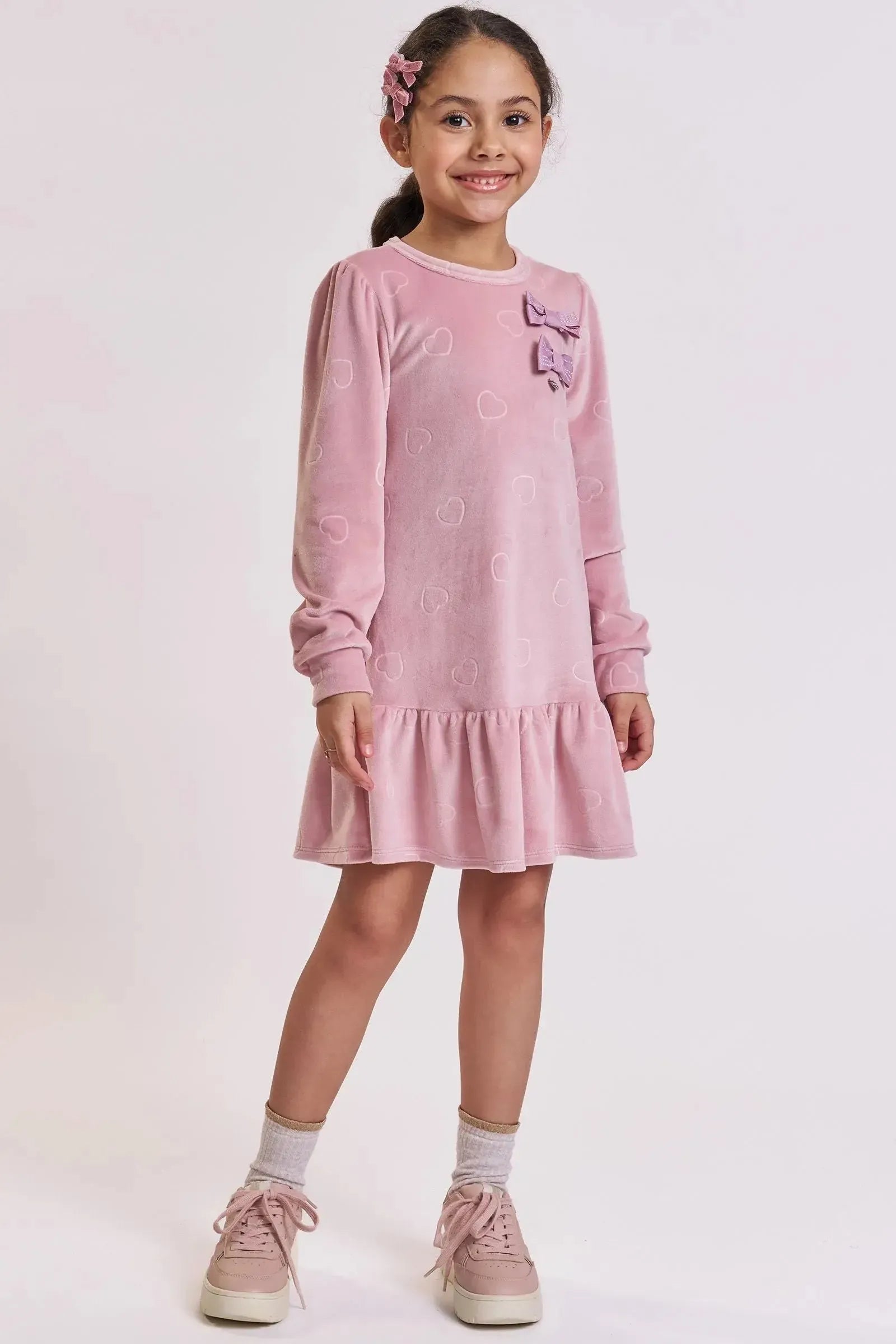 Vestido em Veludo Lovely 92491 Kukiê Infantil Menina