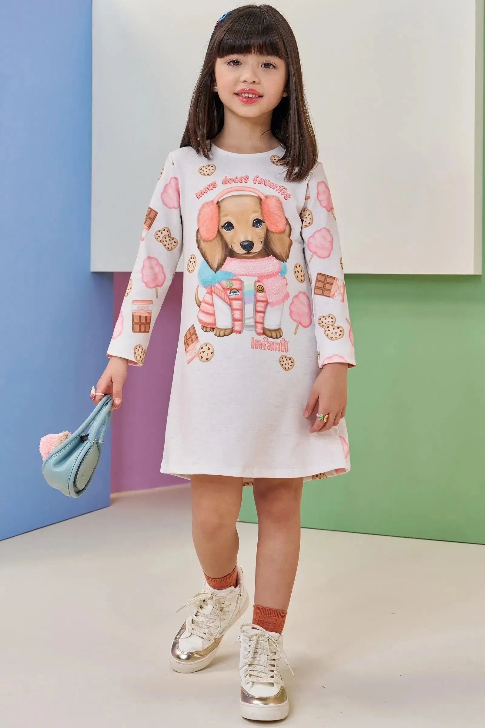 Vestido em Molecotton 92616 Infanti Infantil Menina
