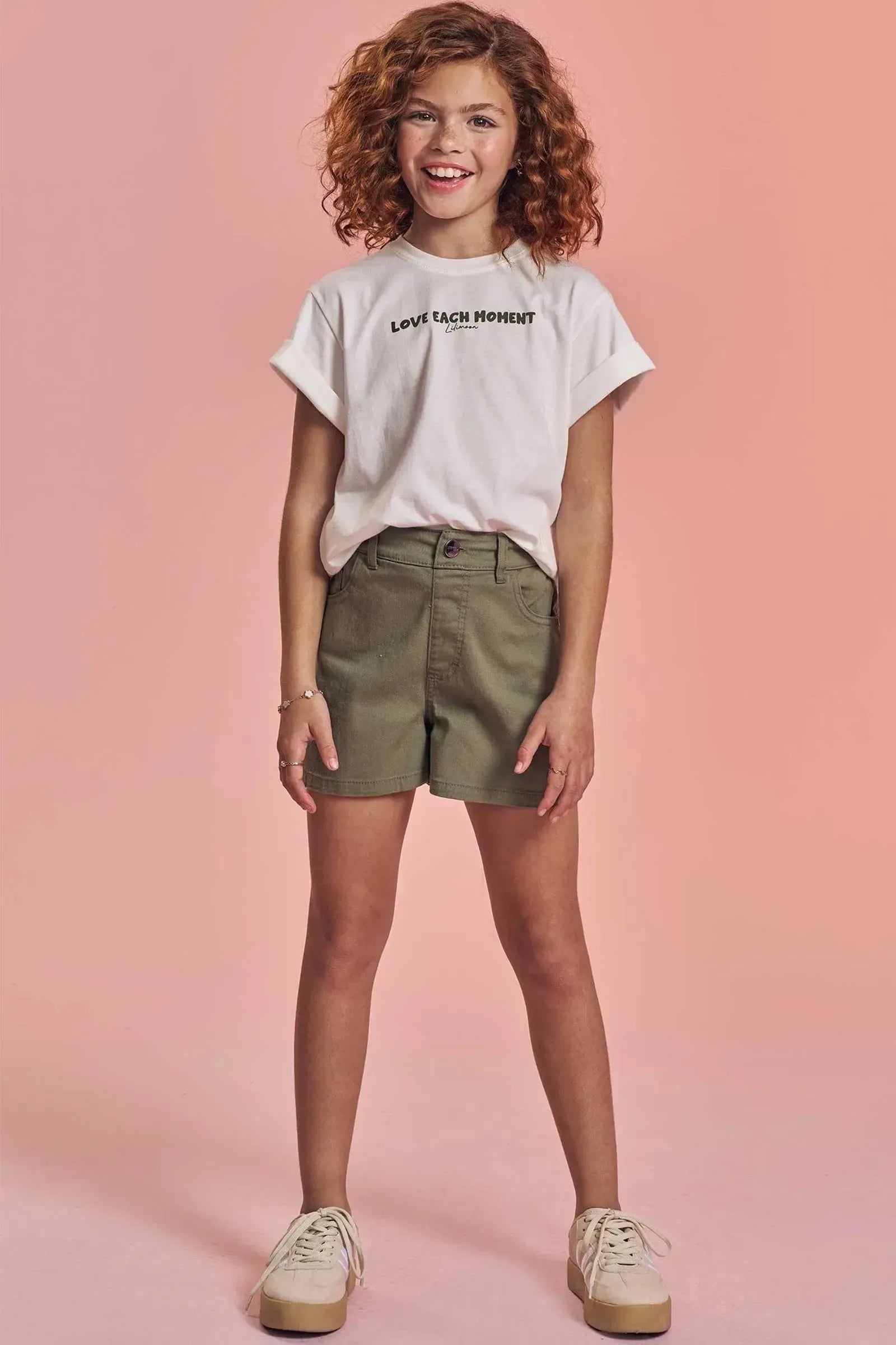 Shorts em Sarja com Elastano 92698 Lilimoon Teen Menina