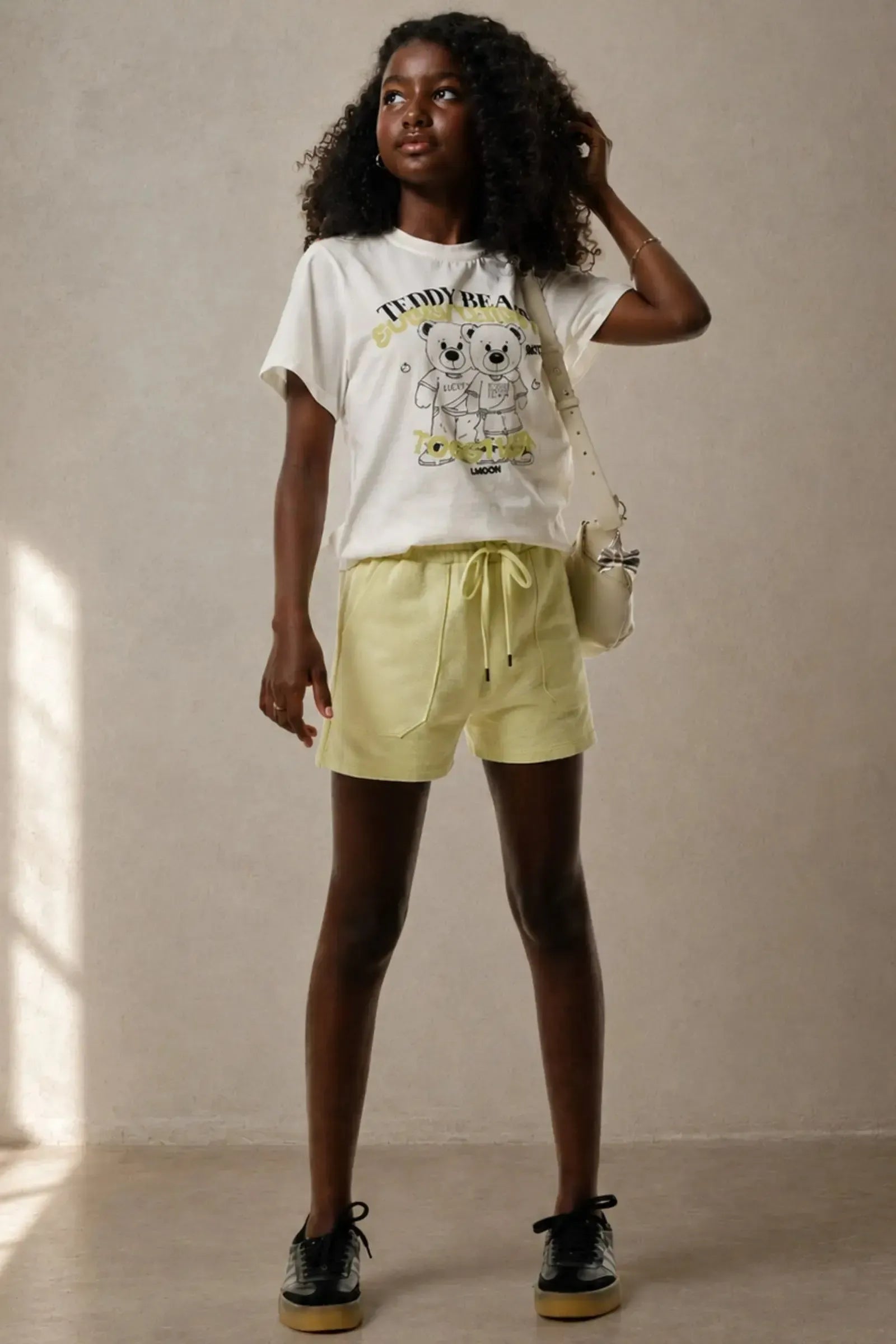 Conjunto de Blusa Comfy em Meia Malha e Shorts em Moletom sem Pelúcia 92751 Lilimoon Teen Menina