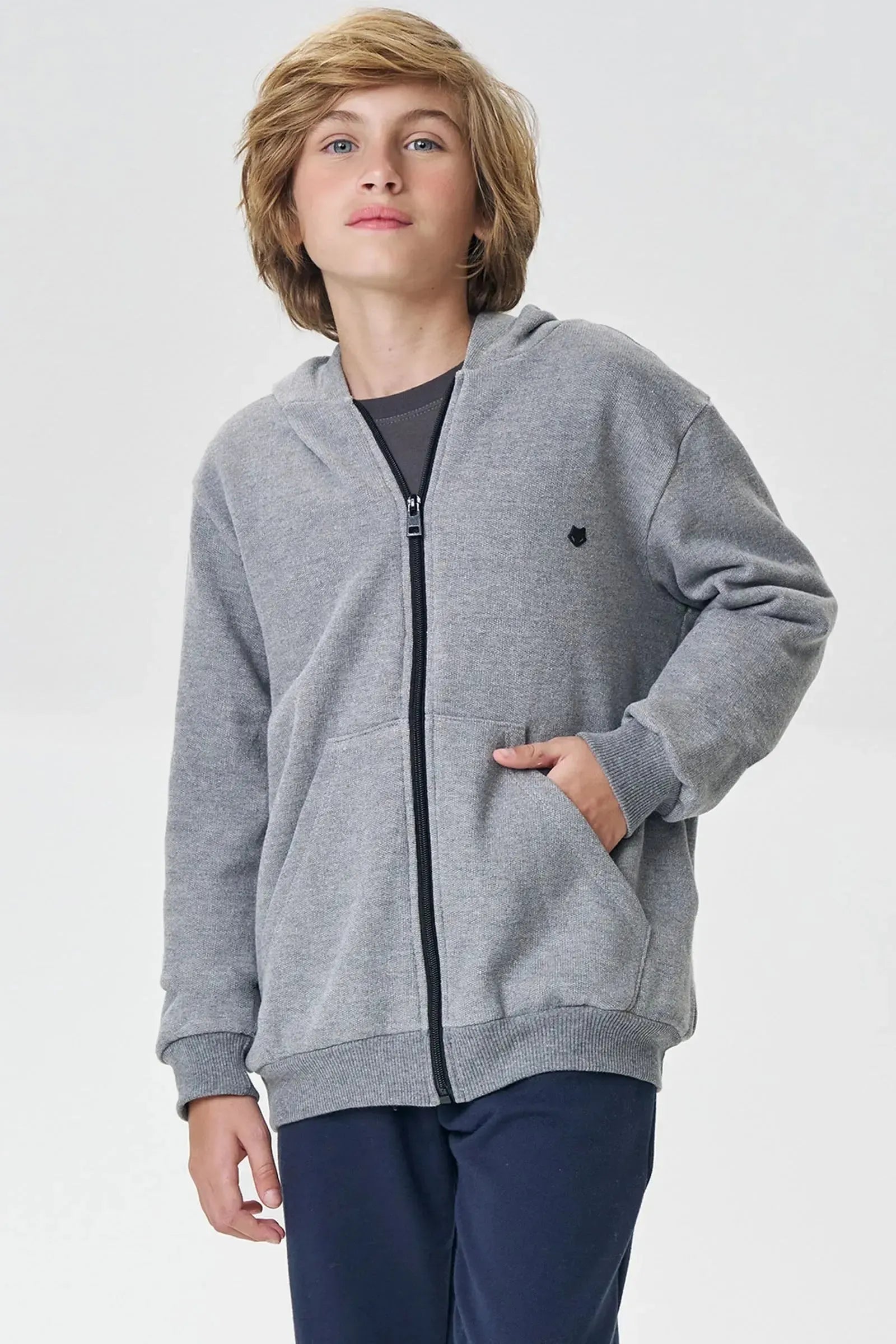 Jaqueta em Moletom com Pelúcia 93088 Johnny Fox Teen Menino