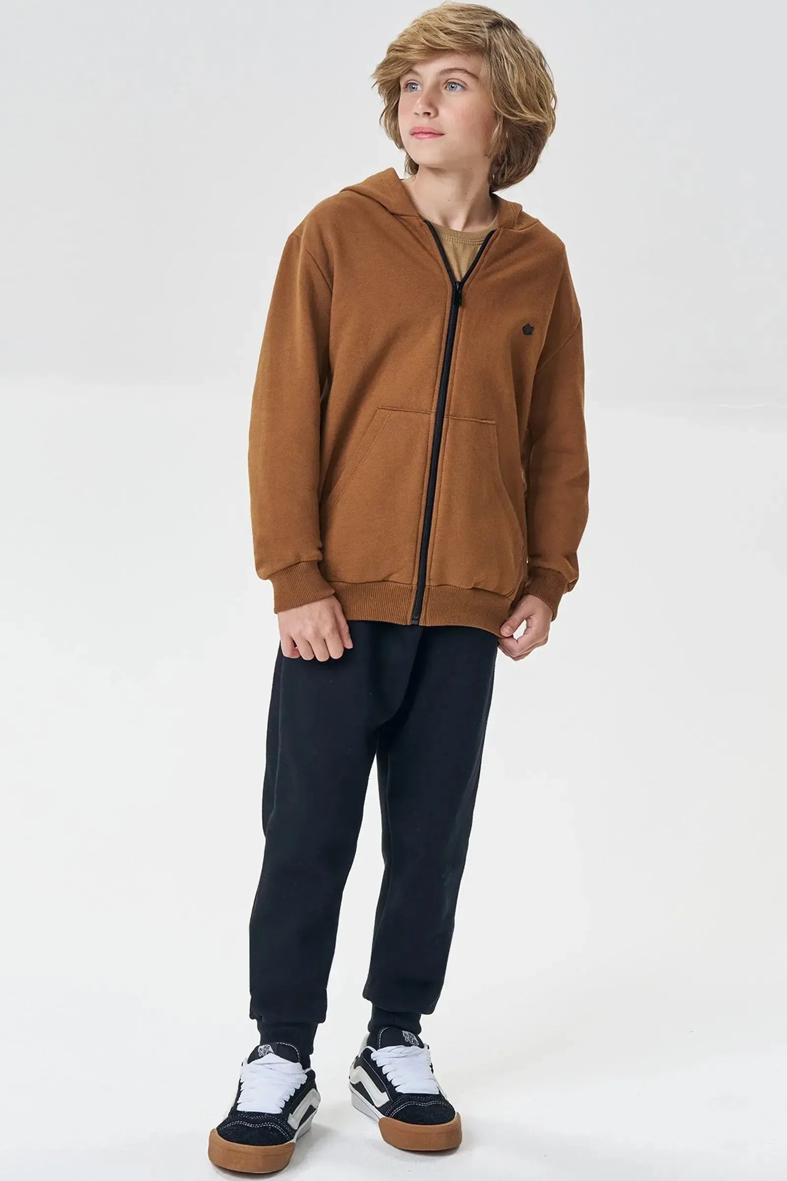 Calça Jogger em Moletom com Pelúcia 93096 Johnny Fox Teen Menino