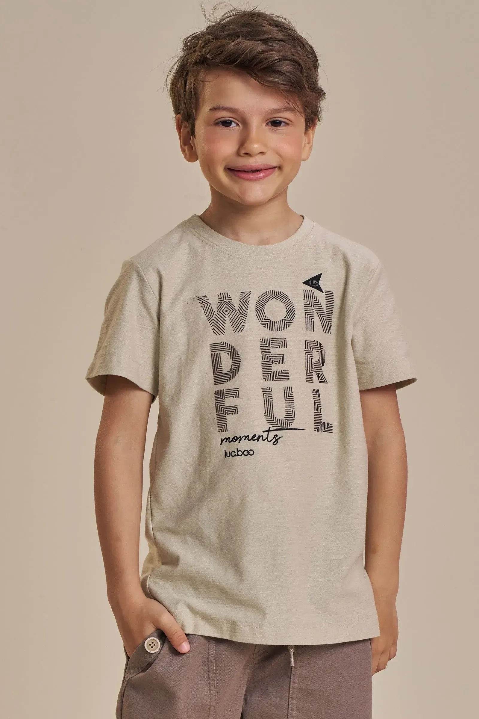 Camiseta em Malha Flamê 93502 LucBoo Infantil Menino