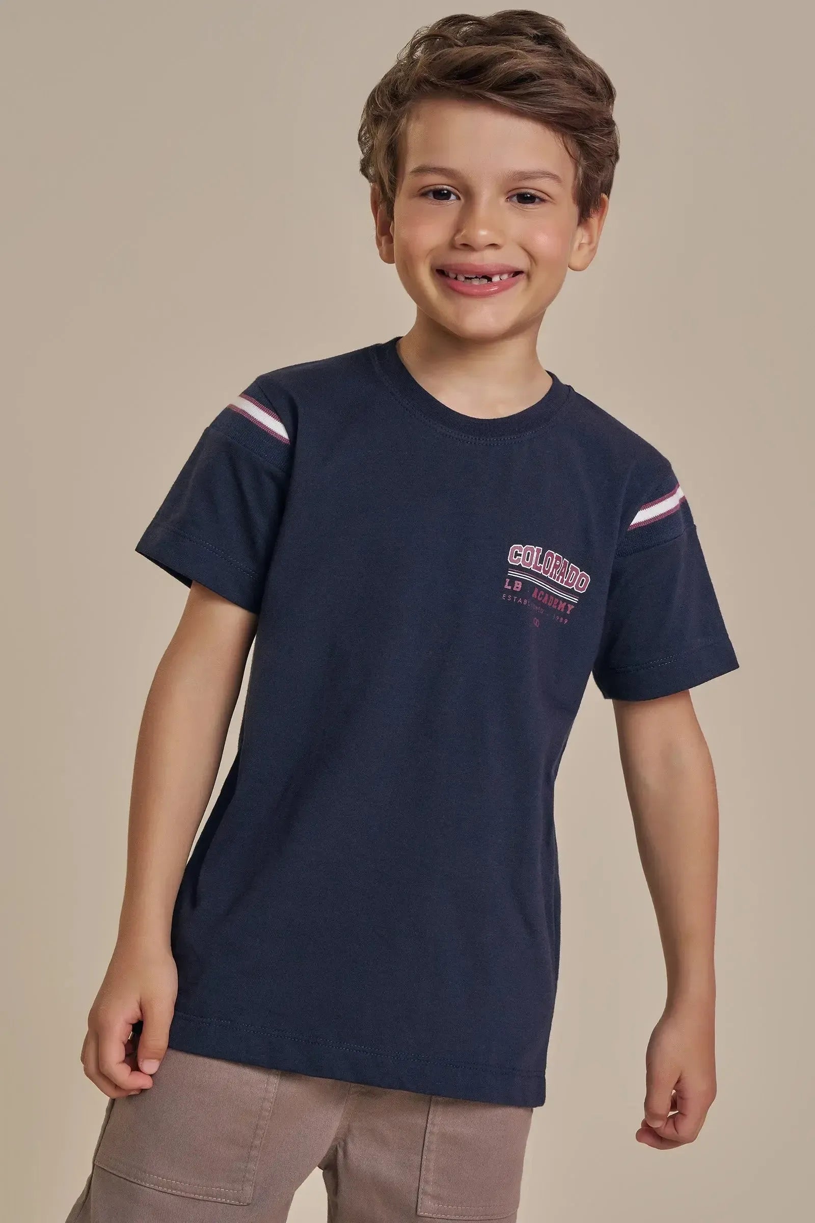 Camiseta em Meia Malha 93503 LucBoo Infantil Menino