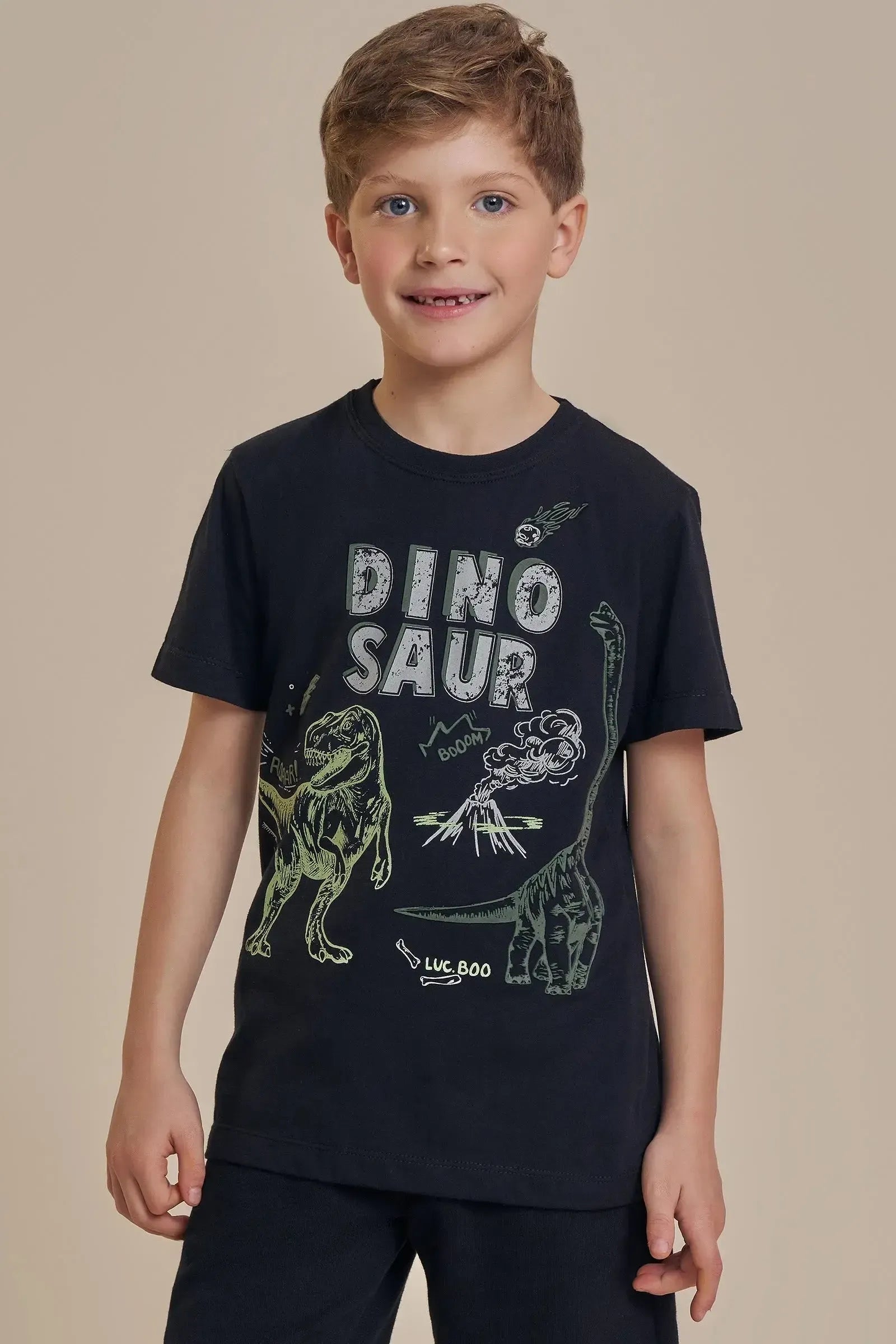 Camiseta em Meia Malha 93505 LucBoo Infantil Menino