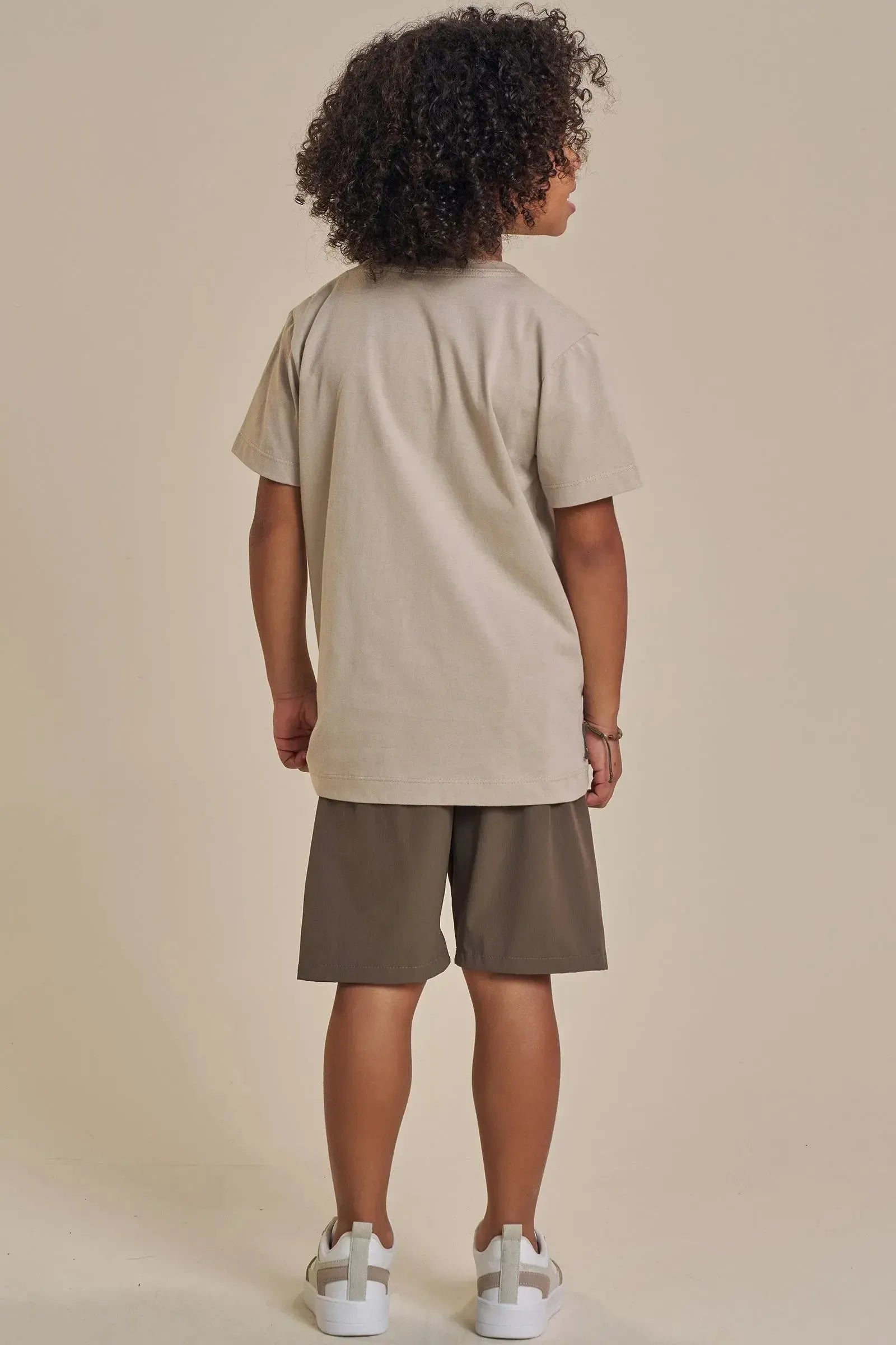 Conjunto de Camiseta em Meia Malha e Bermuda em Nylon Ripstop com Proteção UV50+ 93531 LucBoo Infantil Menino