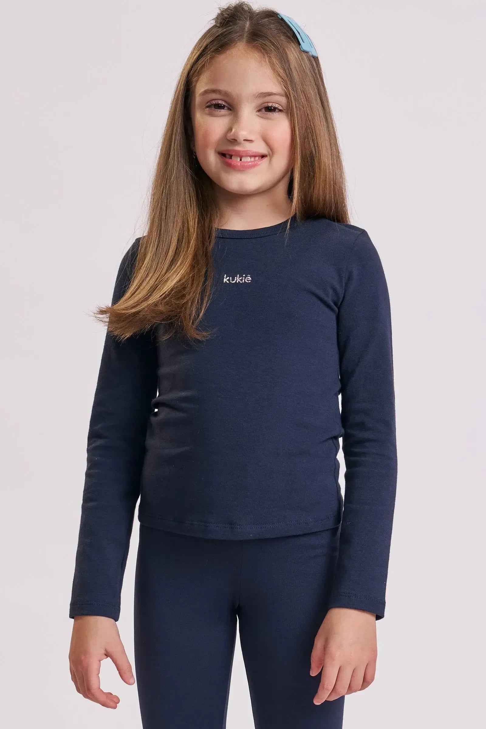 Blusa Manga Longa em Cotton 93609 Kukiê Infantil Menina