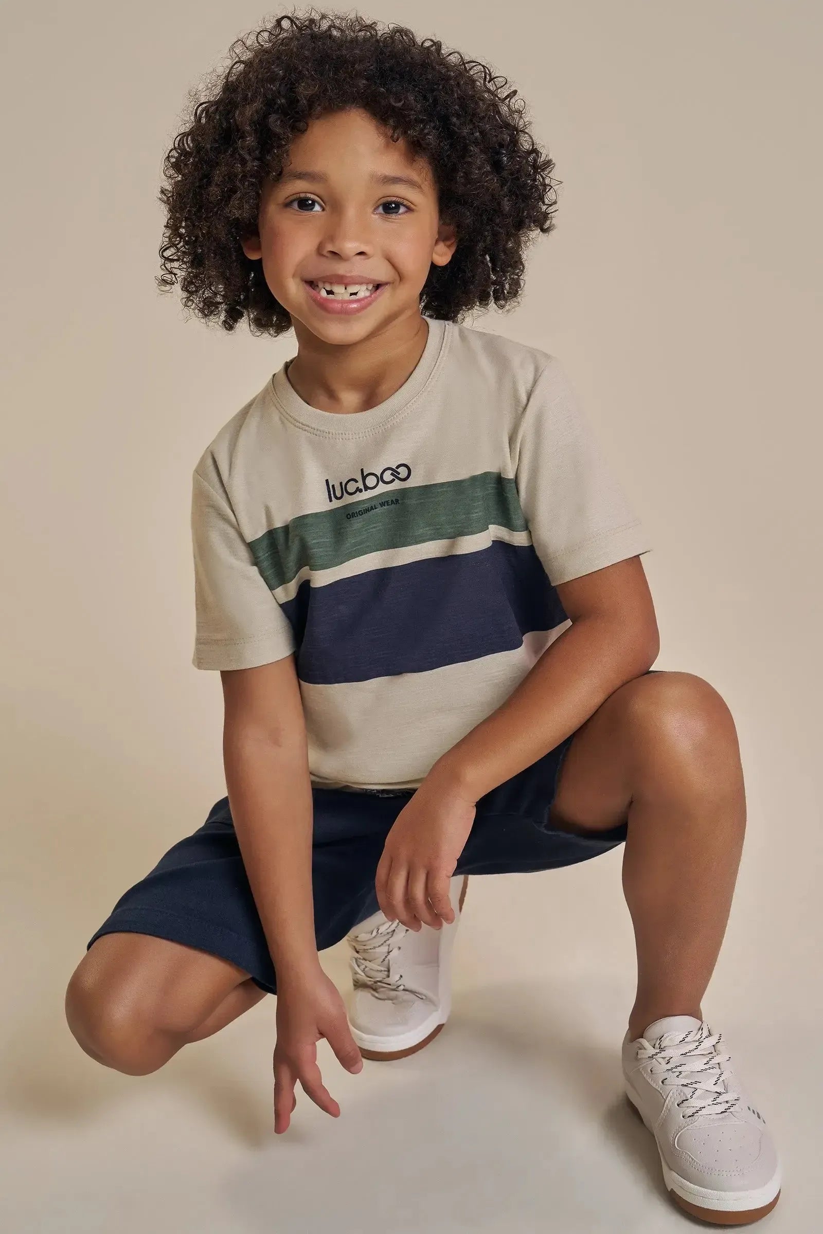 Bermuda em Sarja Stretch com Elastano 93676 LucBoo Infantil Menino