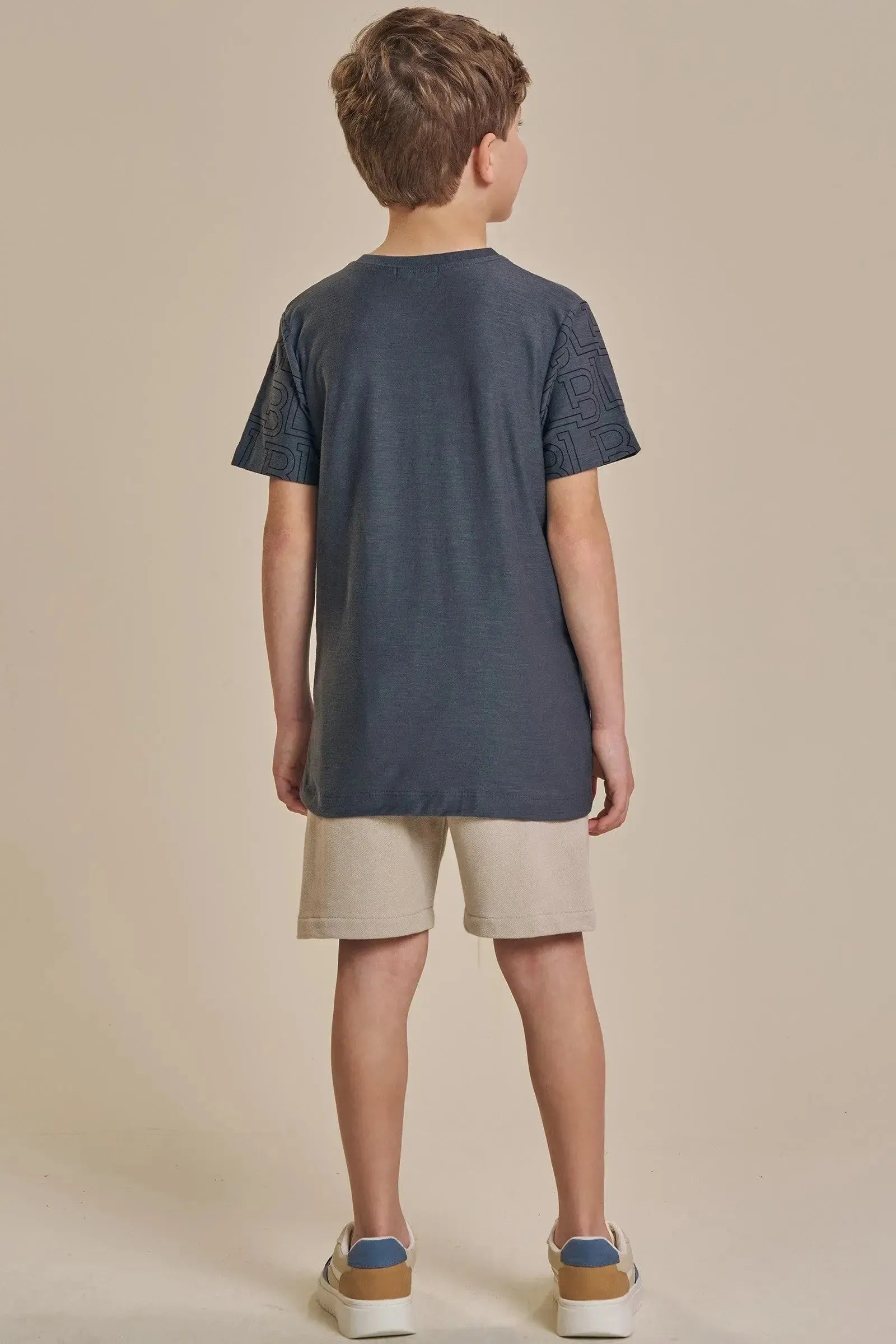 Bermuda em Moletwill com Elastano 93720 LucBoo Infantil Menino