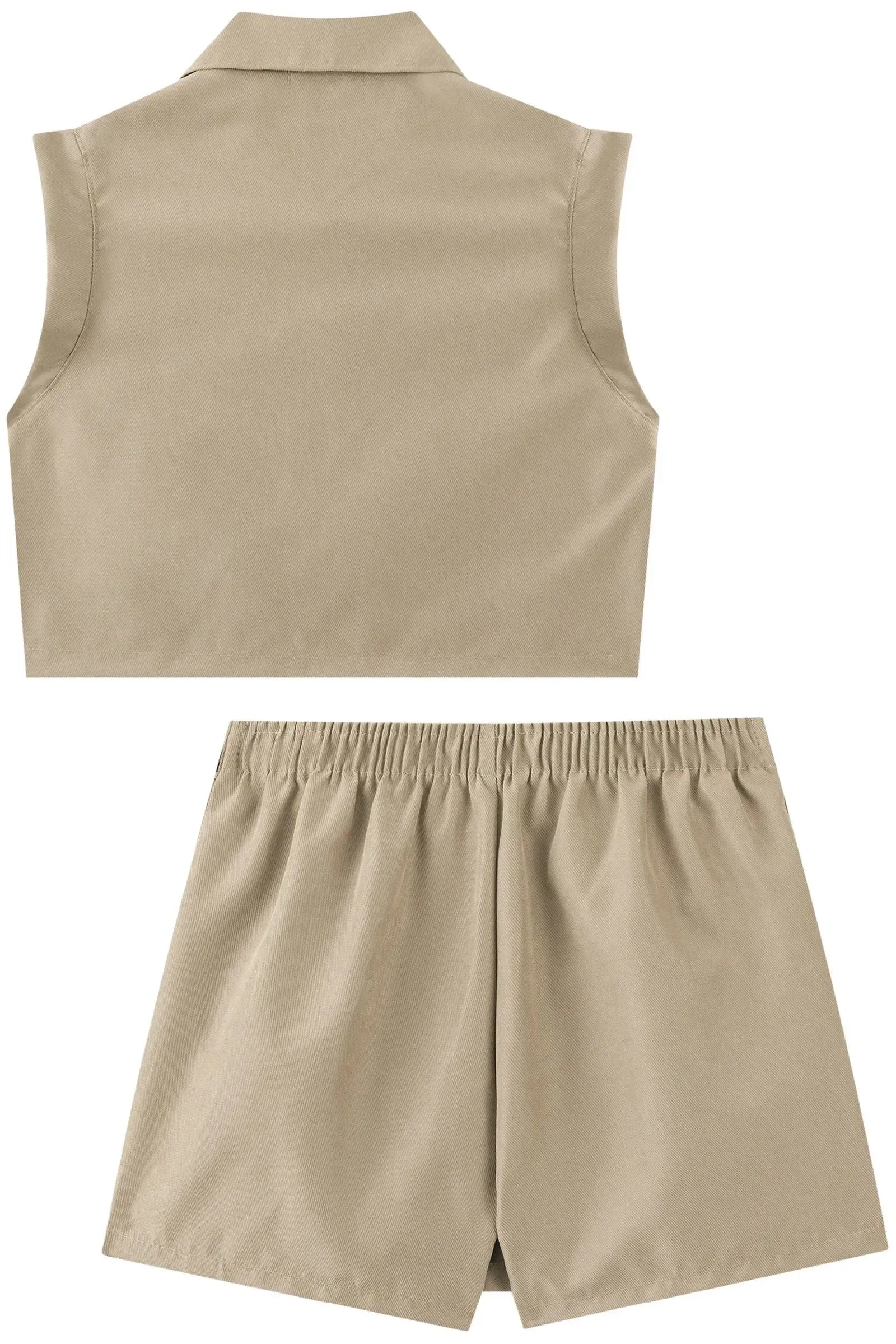 Conjunto de Colete e Shorts Saia em Sarja com Elastano 93889 Kukiê Infantil Menina