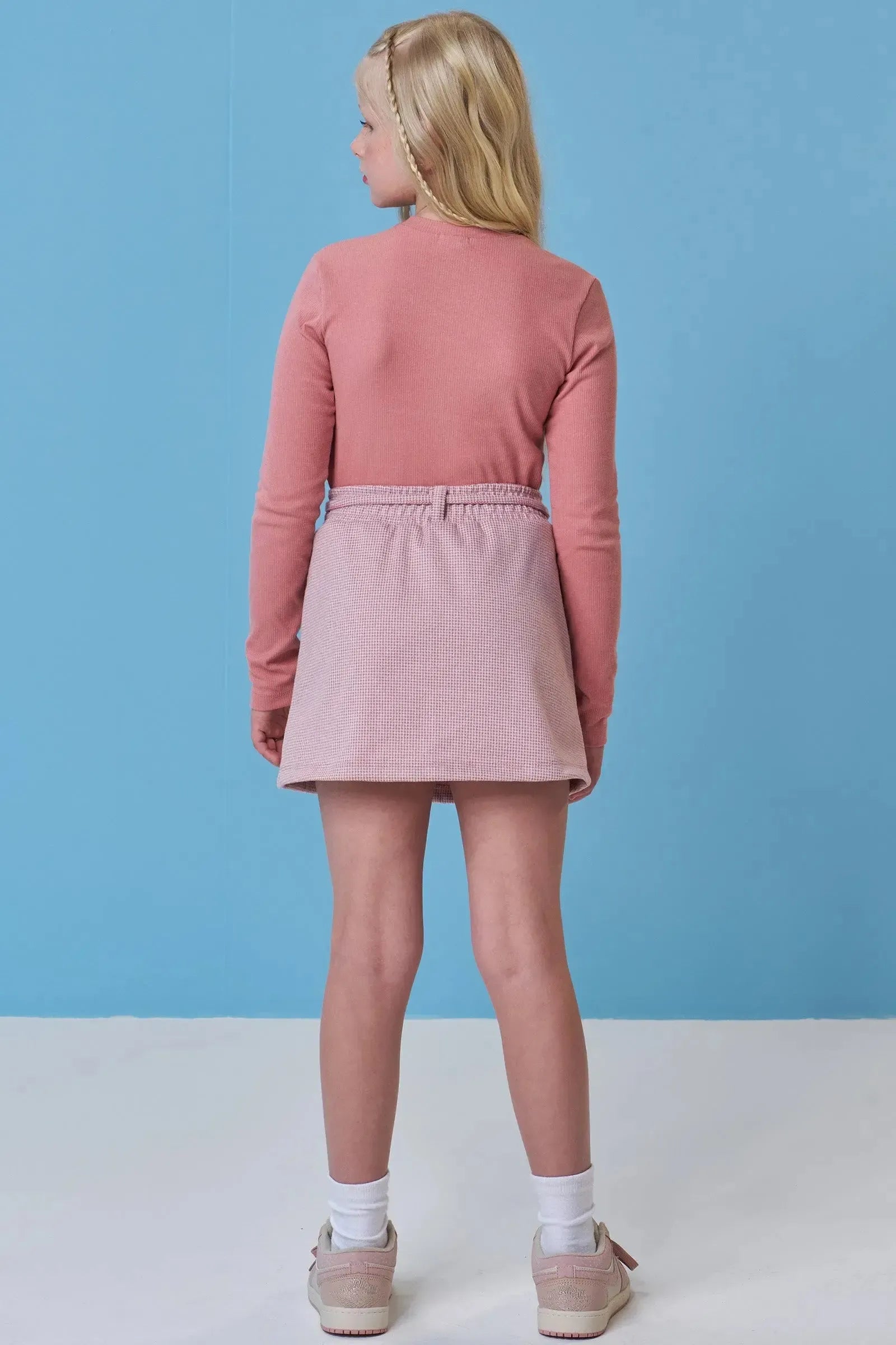 Conjunto de Blusa em Cotton e Saia em Flanela Versalhes com Shorts Embutido 94031 Vic&Vicky Teen Menina