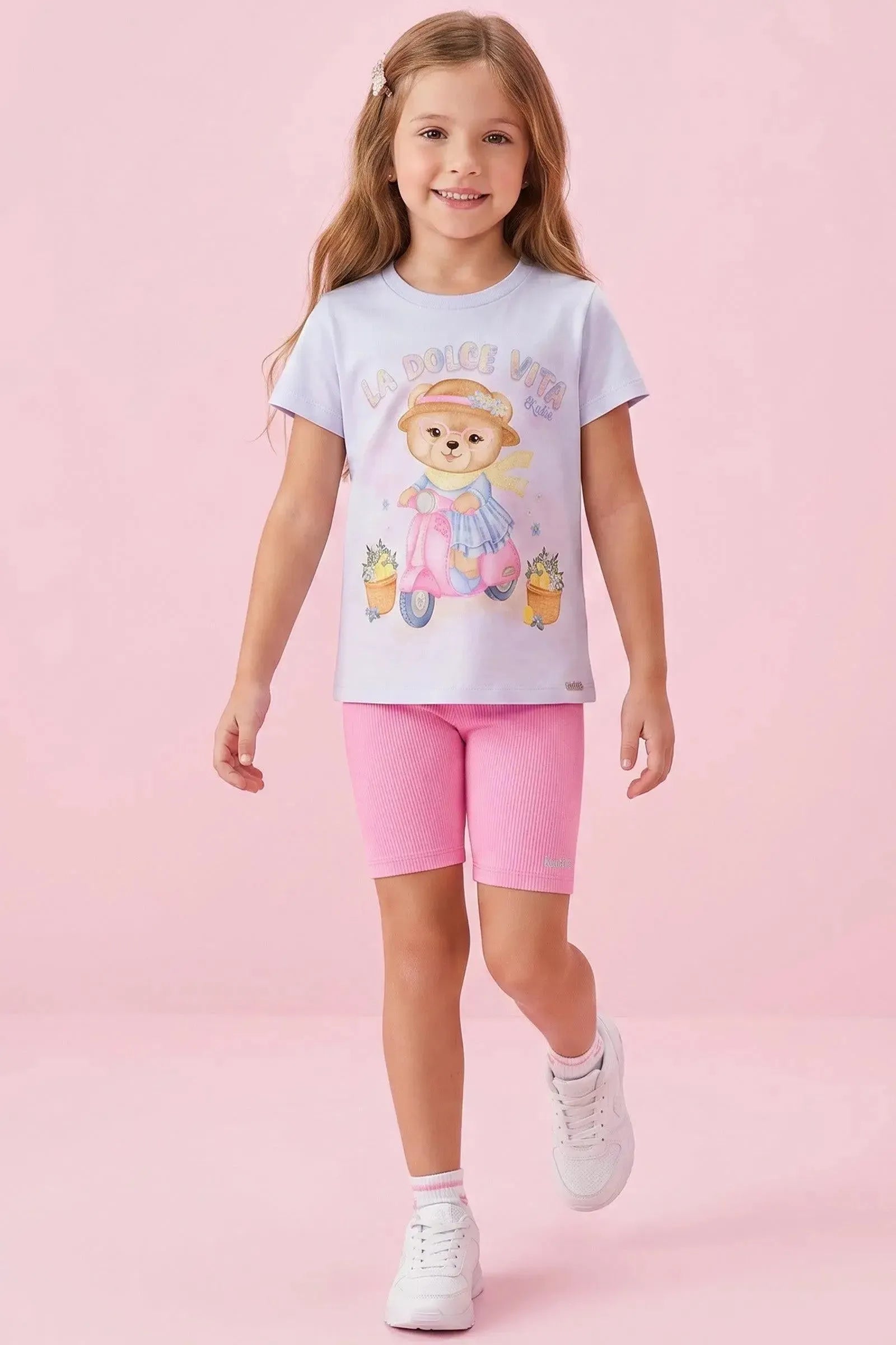 Bermuda Biker em Soft Line 94341 Kukiê Infantil Menina
