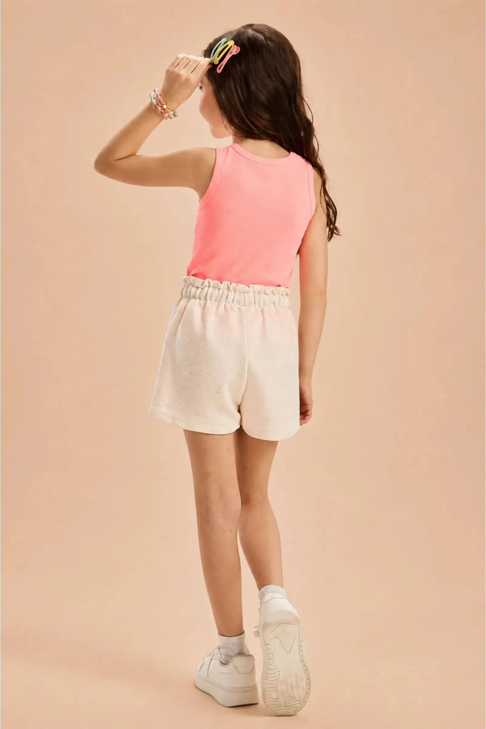 Shorts em Moletom sem Pelúcia 94714 Kukiê Infantil Menina