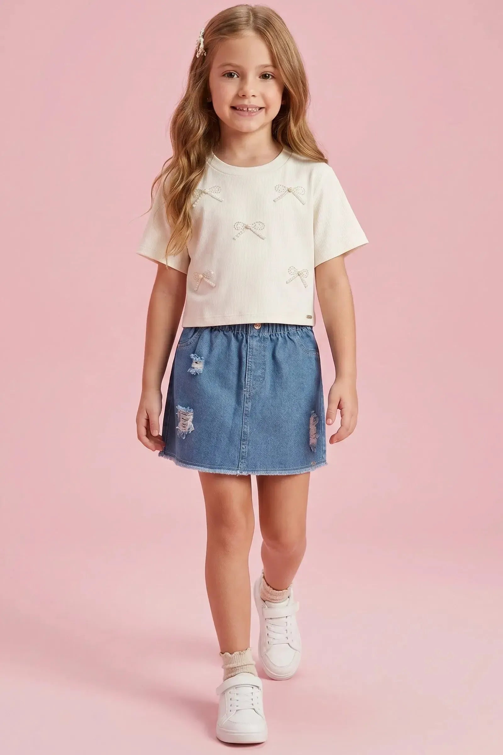 Blusa em Meia Malha 95076 Kukiê Infantil Menina