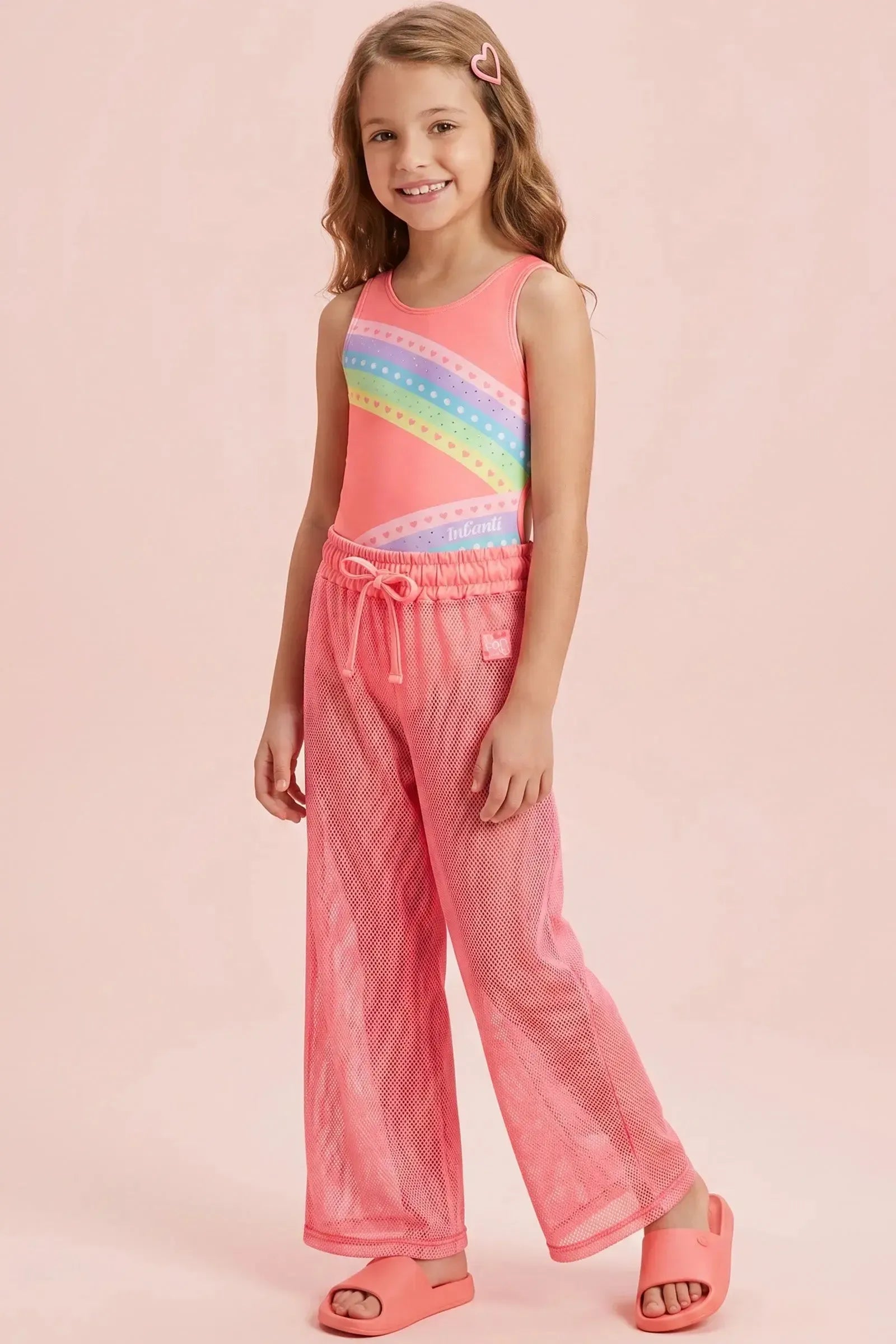 Calça Saída de Praia em Tela Fashion 95326 Infanti Infantil Menina
