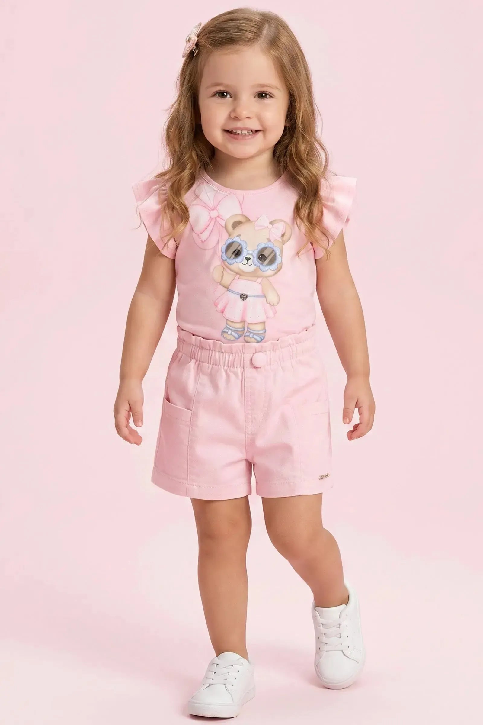 Shorts em Sarja com Elastano 95341 Infanti Infantil Menina