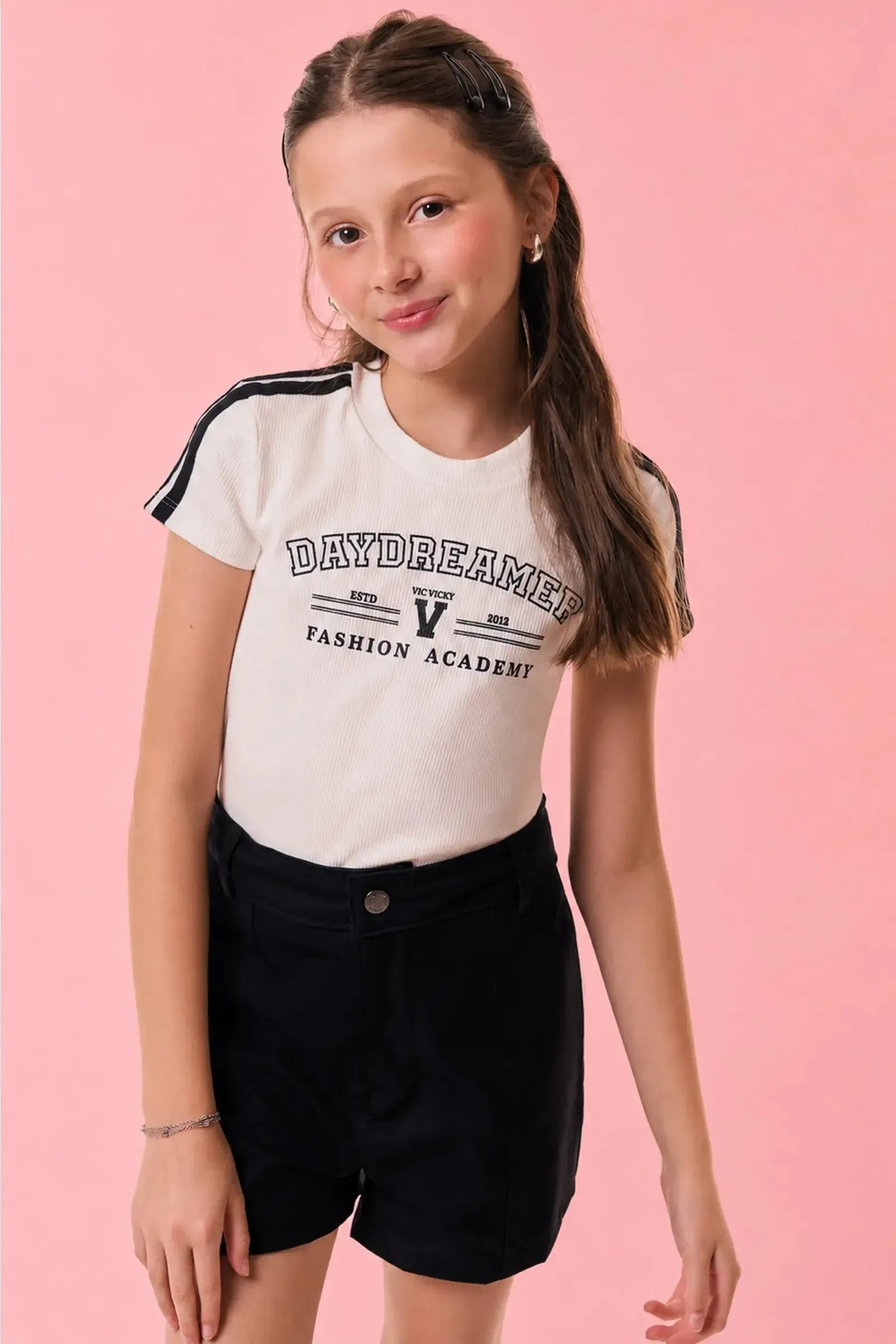 Shorts em Alfaiataria Tecno Cargo 95610 Vic&Vicky Teen Menina