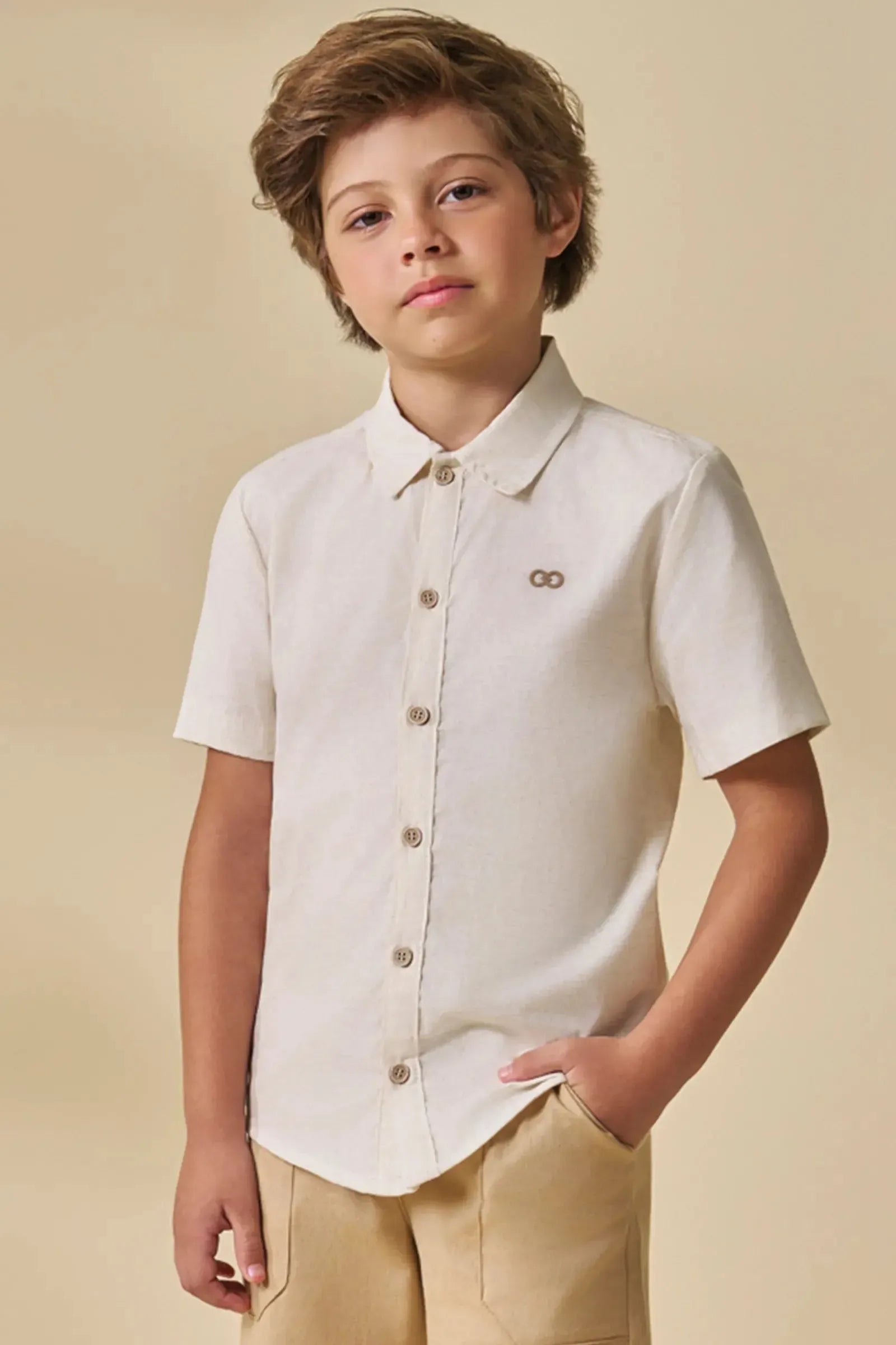 Camisa em Linho Deluxe 96537 LucBoo Infantil Menino