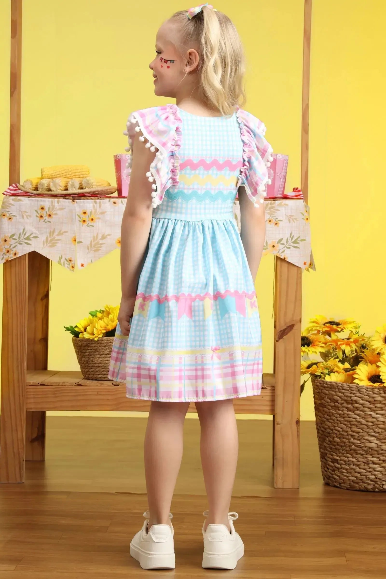 Vestido Junino Candy Color em Malha Power e Nylon 97814 Kukiê Infantil Menina